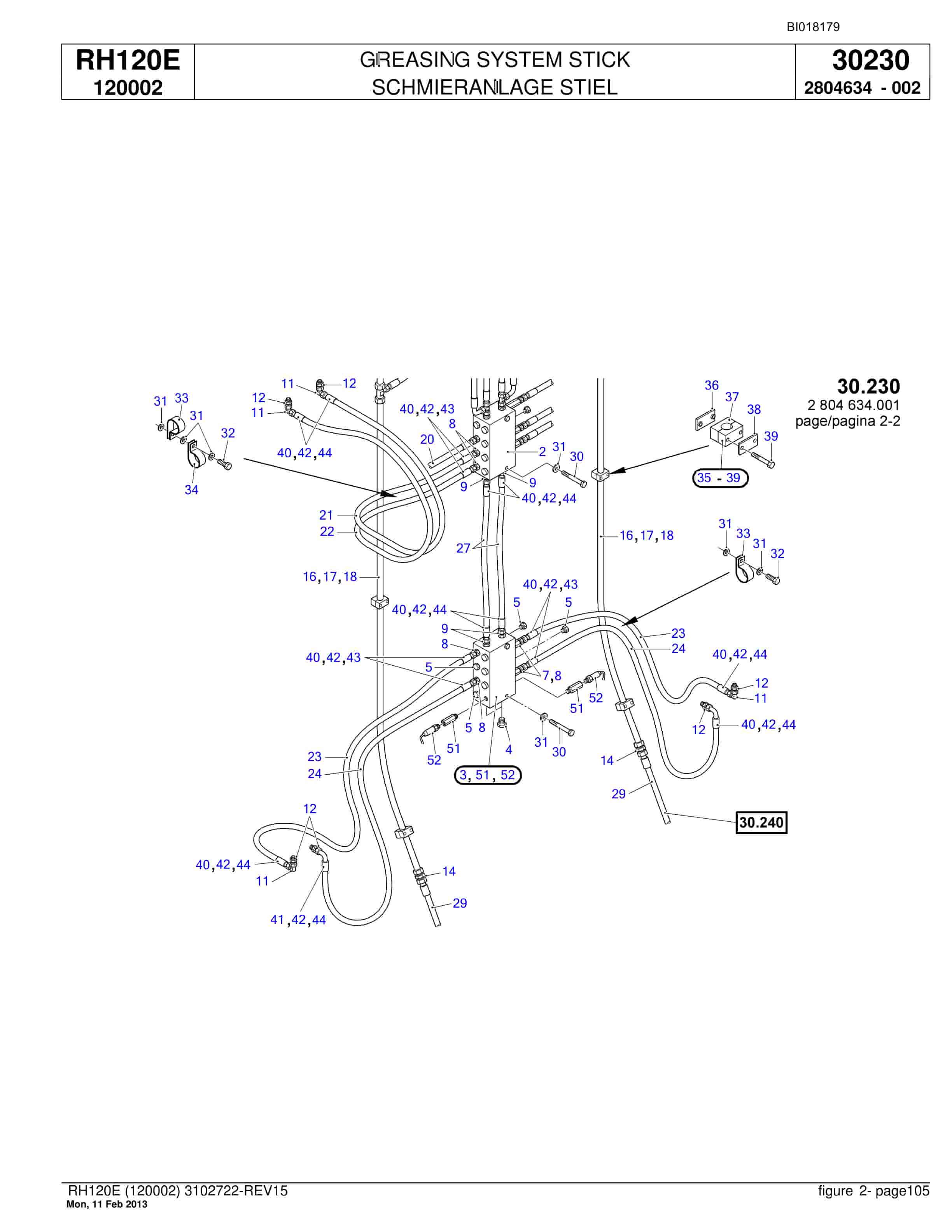 Bucyrus RH120E Hydraulic Excavator Parts Catalog BI018179-4