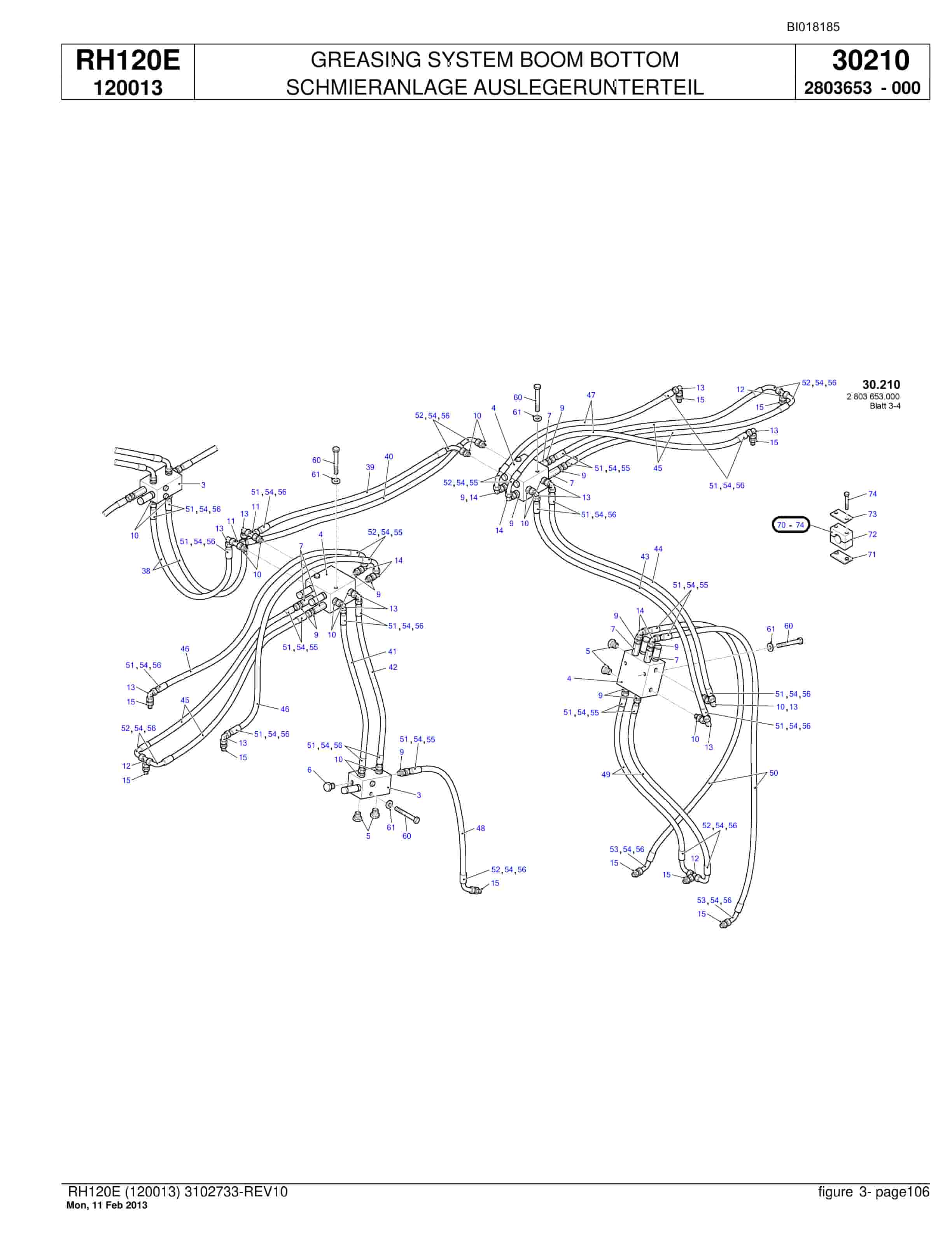 Bucyrus RH120E Hydraulic Excavator Parts Catalog BI018185-4