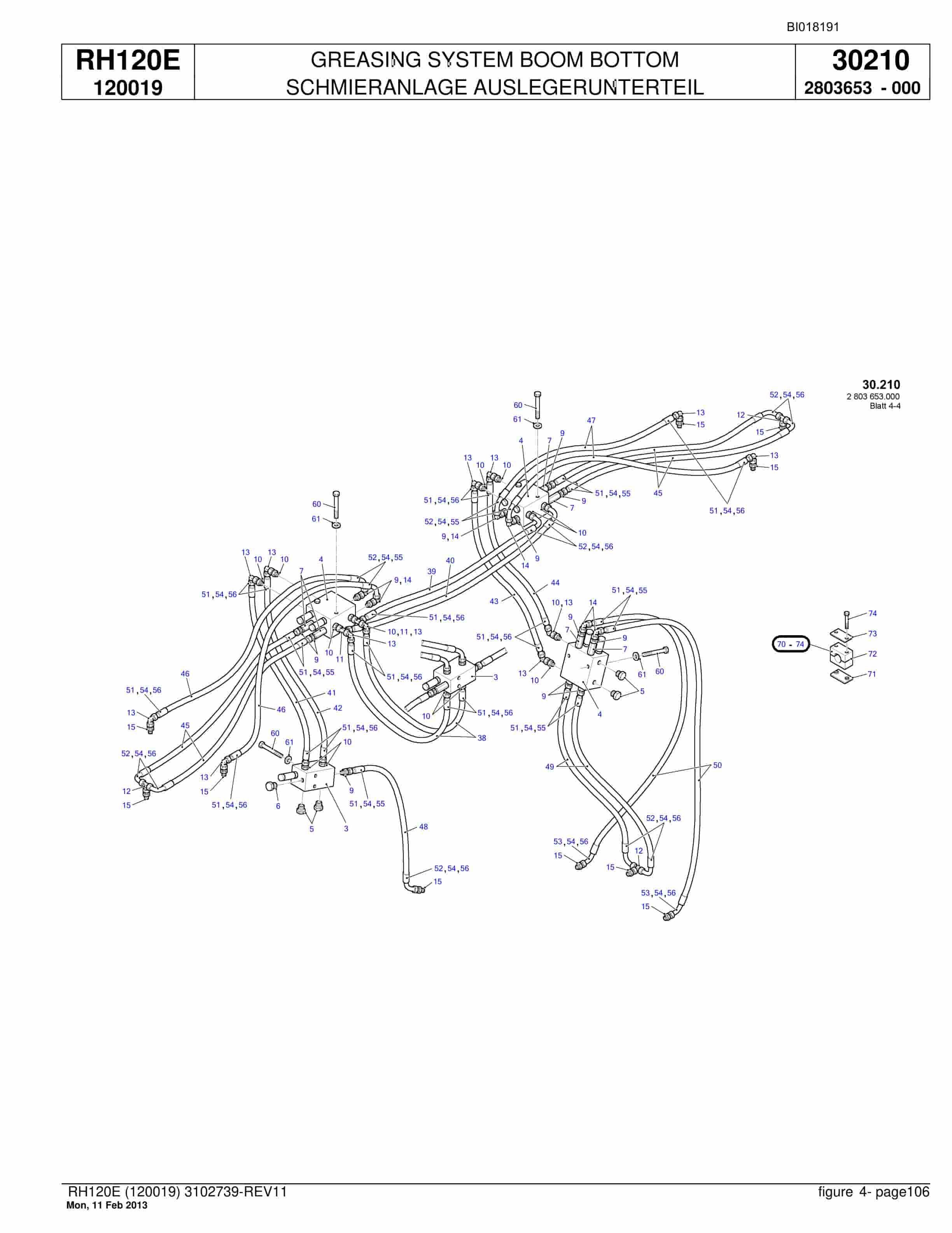 Bucyrus RH120E Hydraulic Excavator Parts Catalog BI018191-4