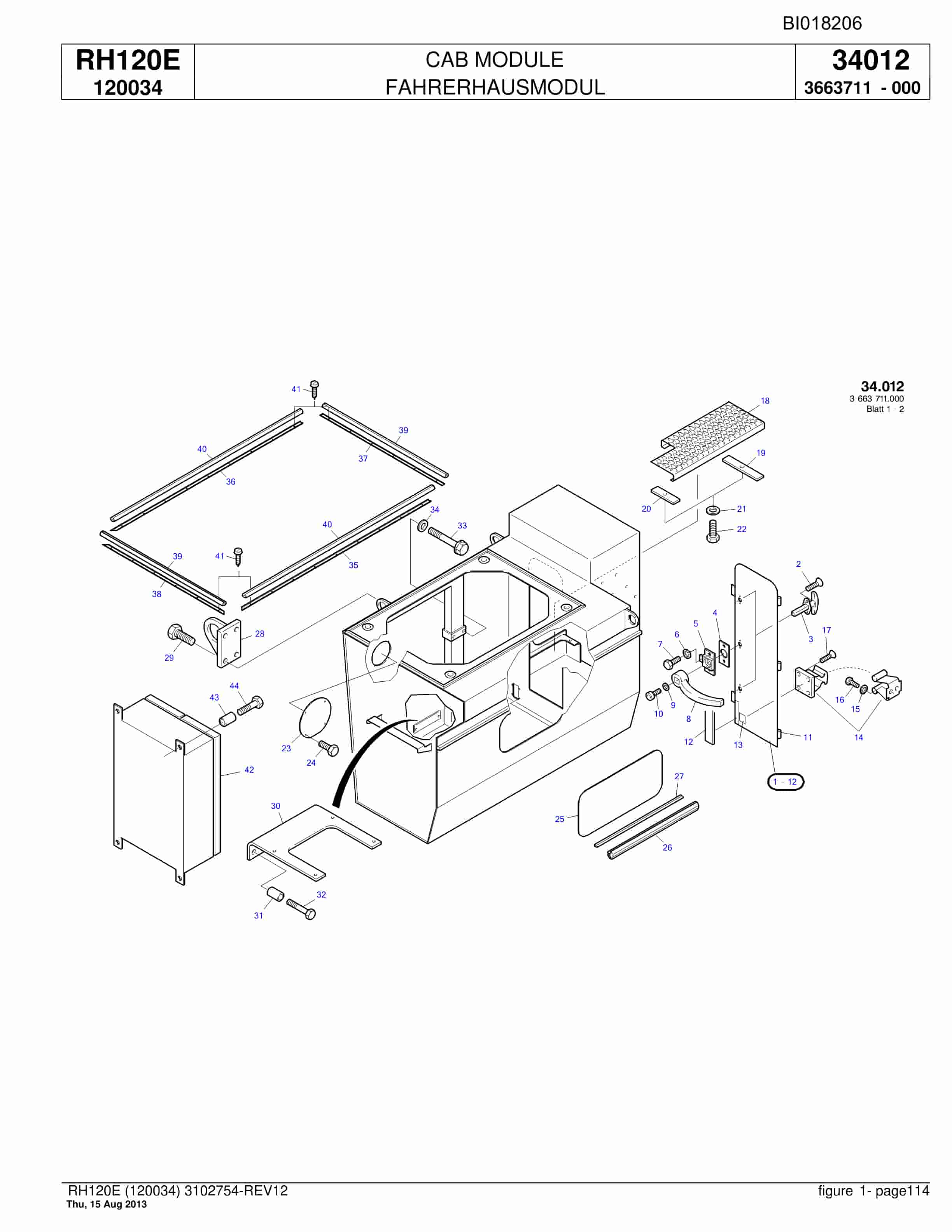 Bucyrus RH120E Hydraulic Excavator Parts Catalog BI018206-5