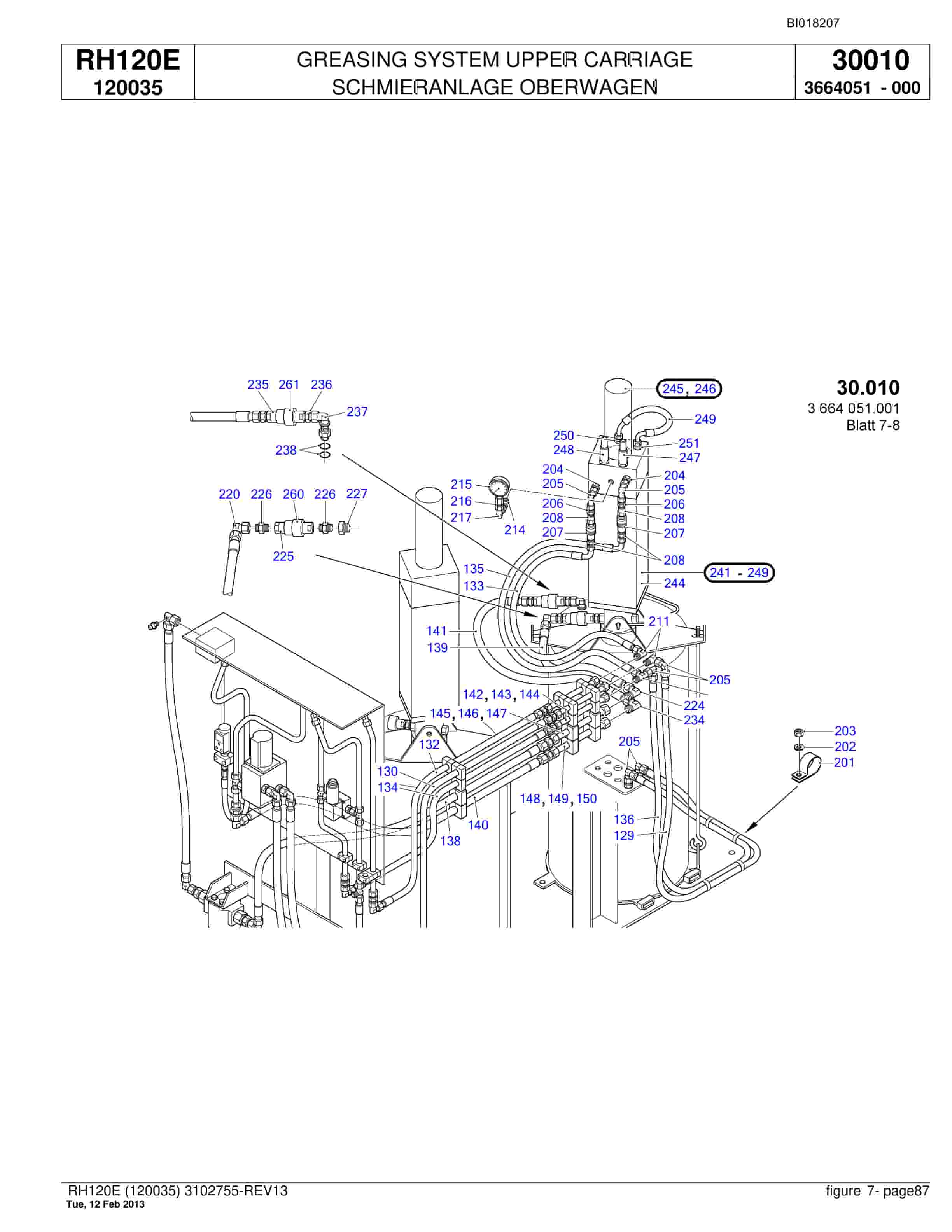 Bucyrus RH120E Hydraulic Excavator Parts Catalog BI018207-3