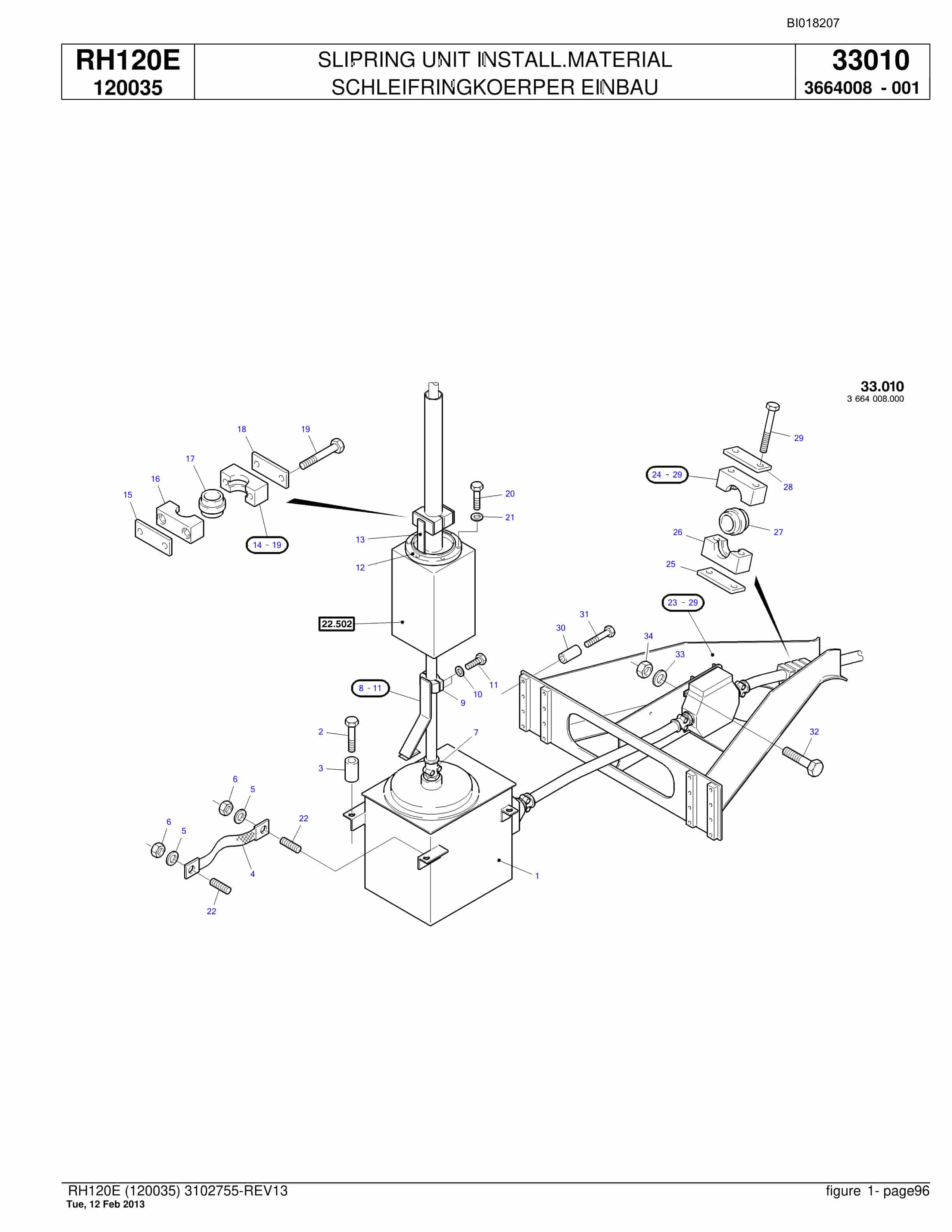 Bucyrus RH120E Hydraulic Excavator Parts Catalog BI018207-4