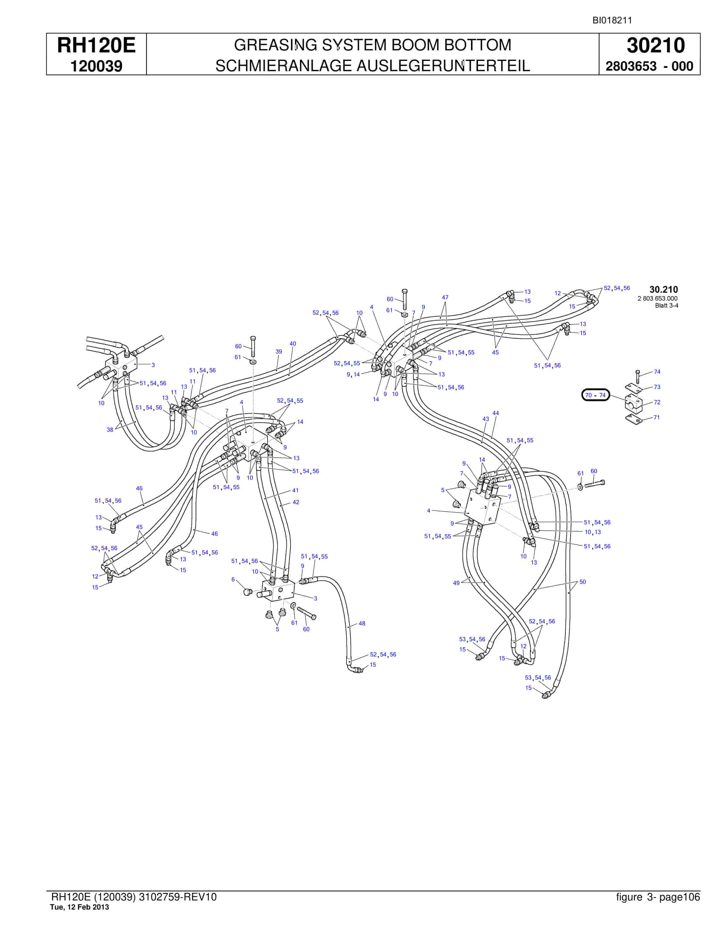 Bucyrus RH120E Hydraulic Excavator Parts Catalog BI018211-4