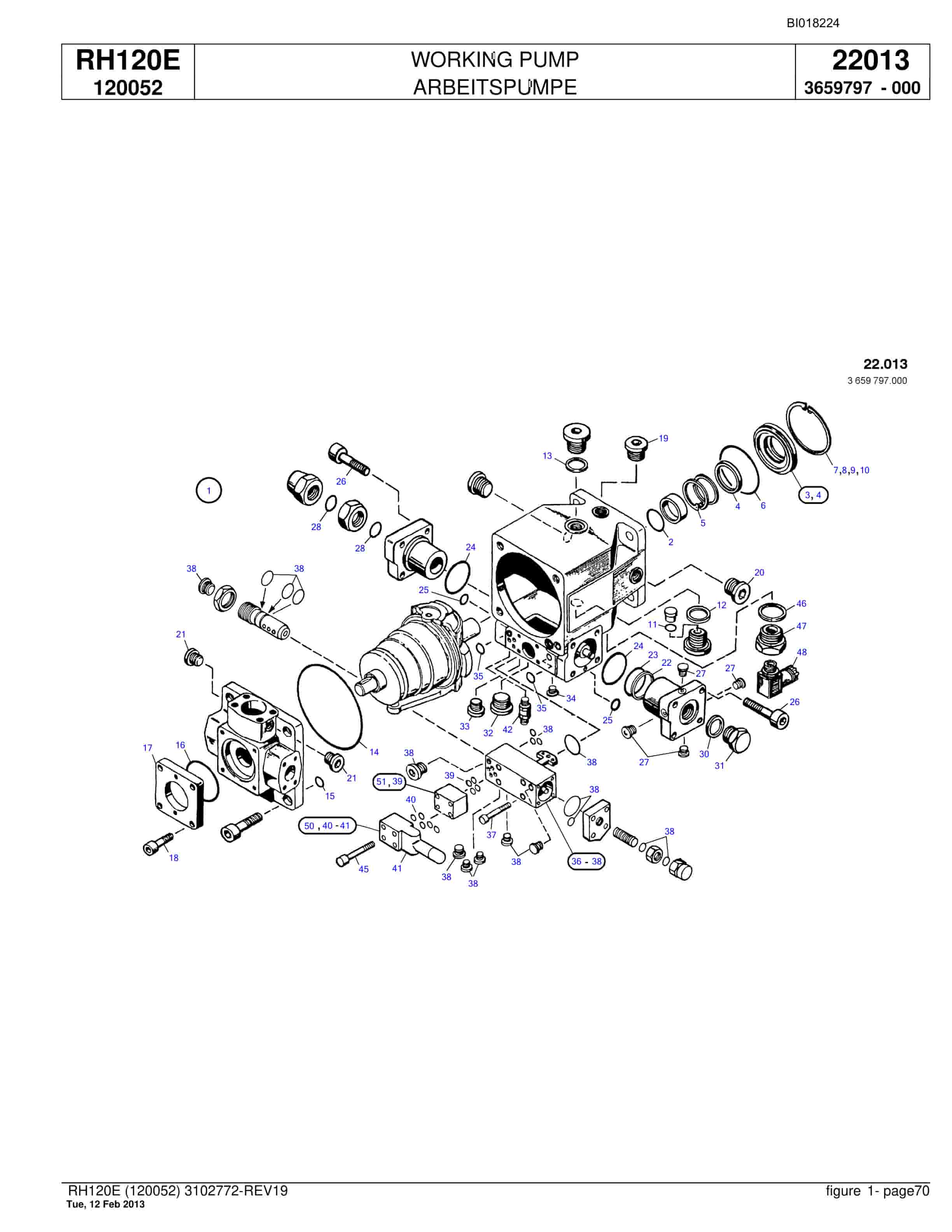 Bucyrus RH120E Hydraulic Excavator Parts Catalog BI018224-2
