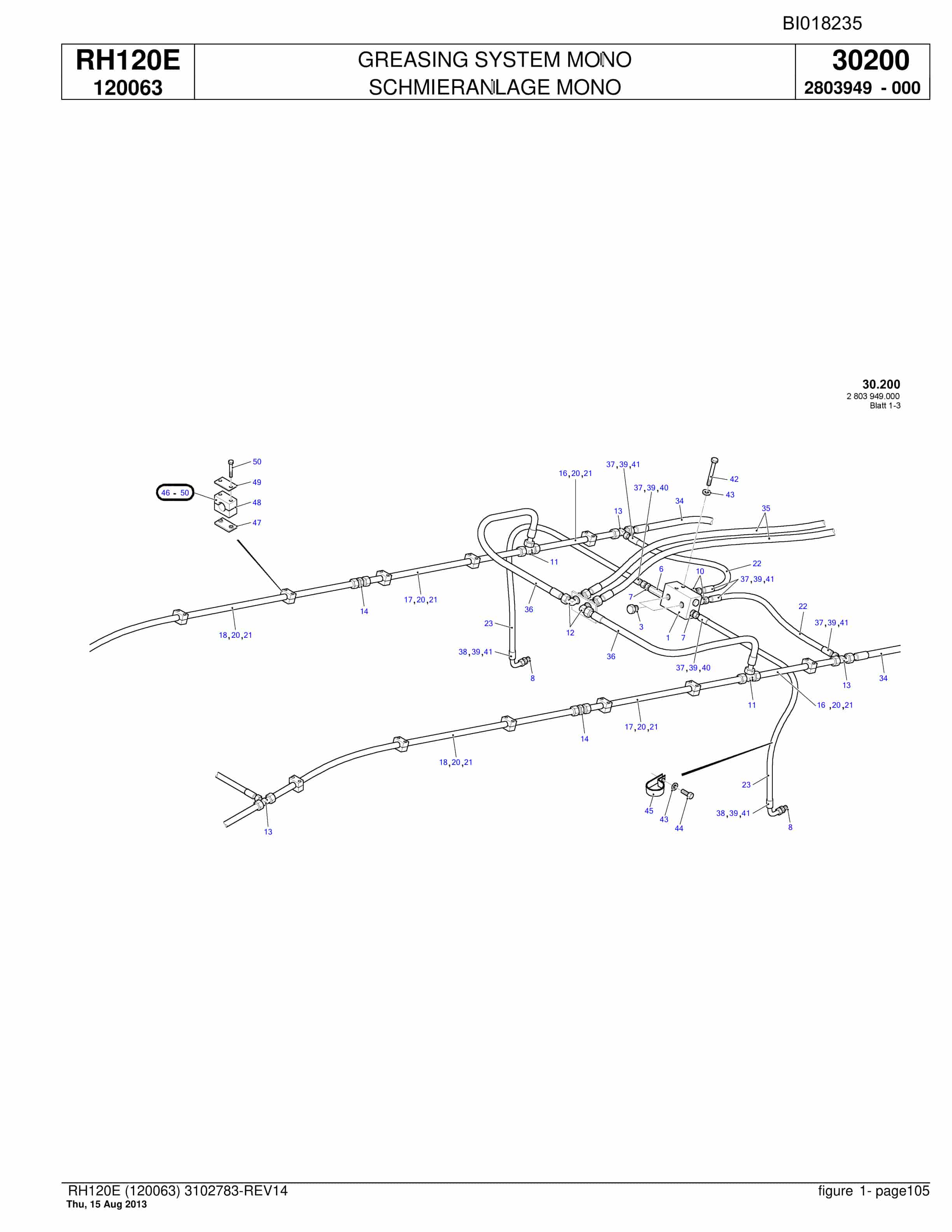 Bucyrus RH120E Hydraulic Excavator Parts Catalog BI018235-4
