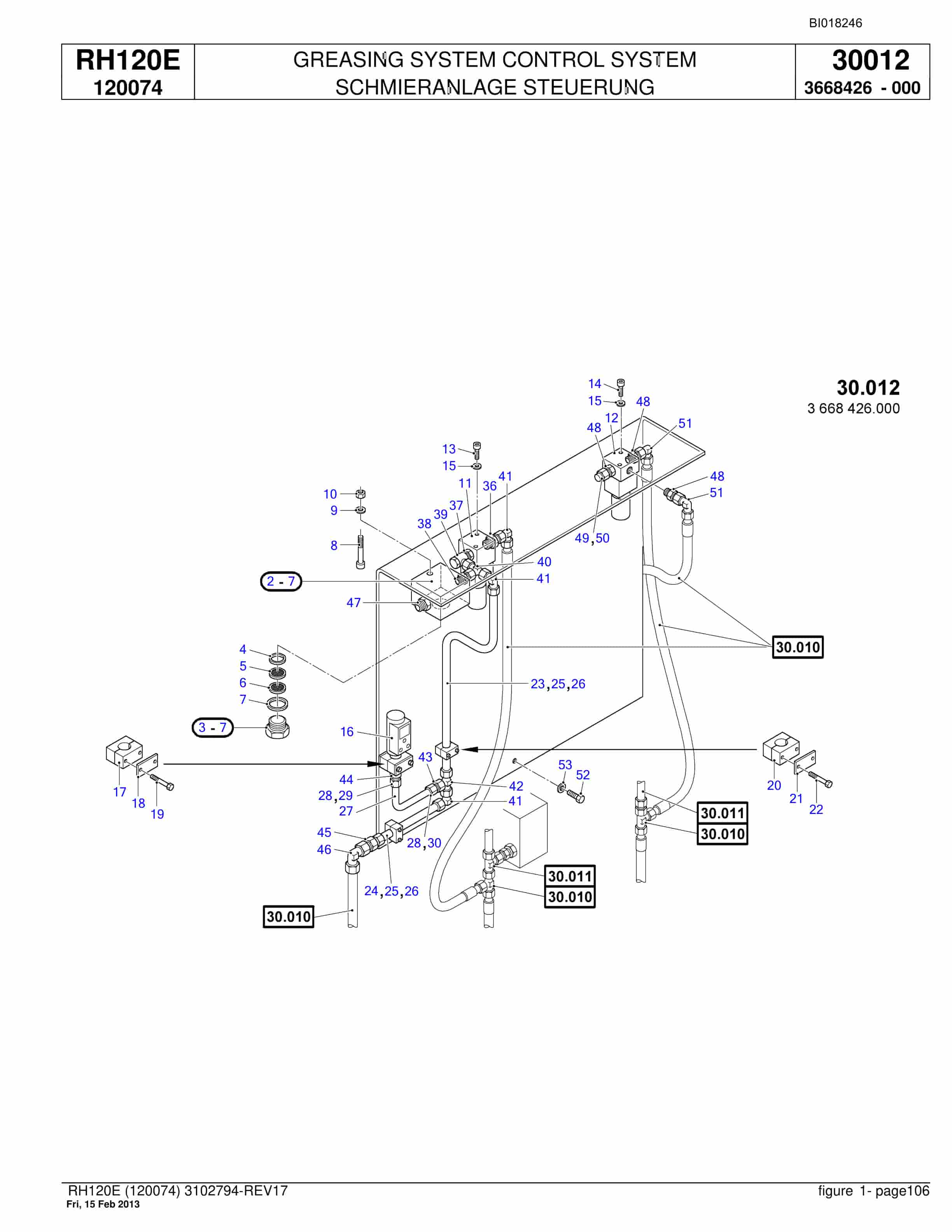 Bucyrus RH120E Hydraulic Excavator Parts Catalog BI018246-4