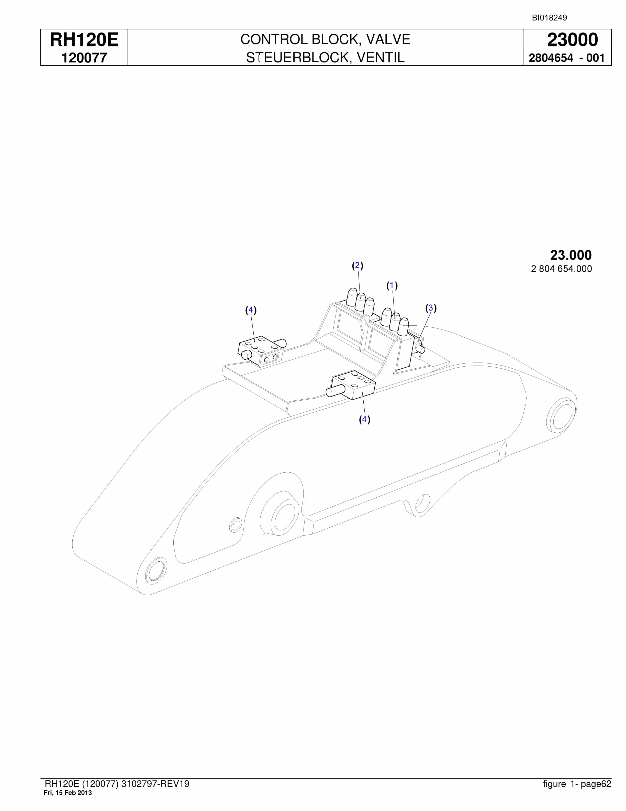 Bucyrus RH120E Hydraulic Excavator Parts Catalog BI018249-2