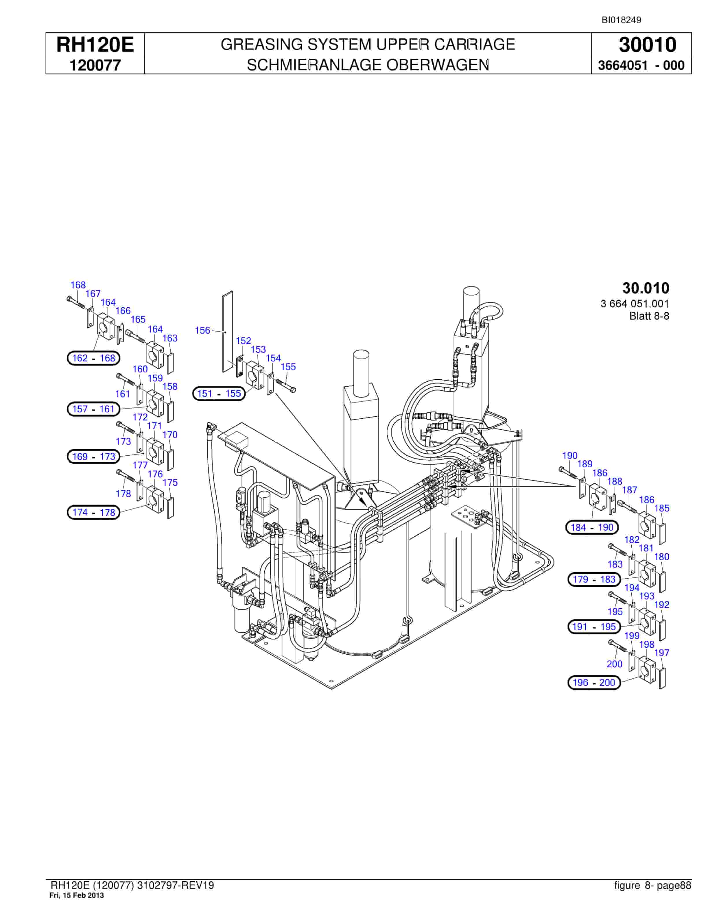 Bucyrus RH120E Hydraulic Excavator Parts Catalog BI018249-3