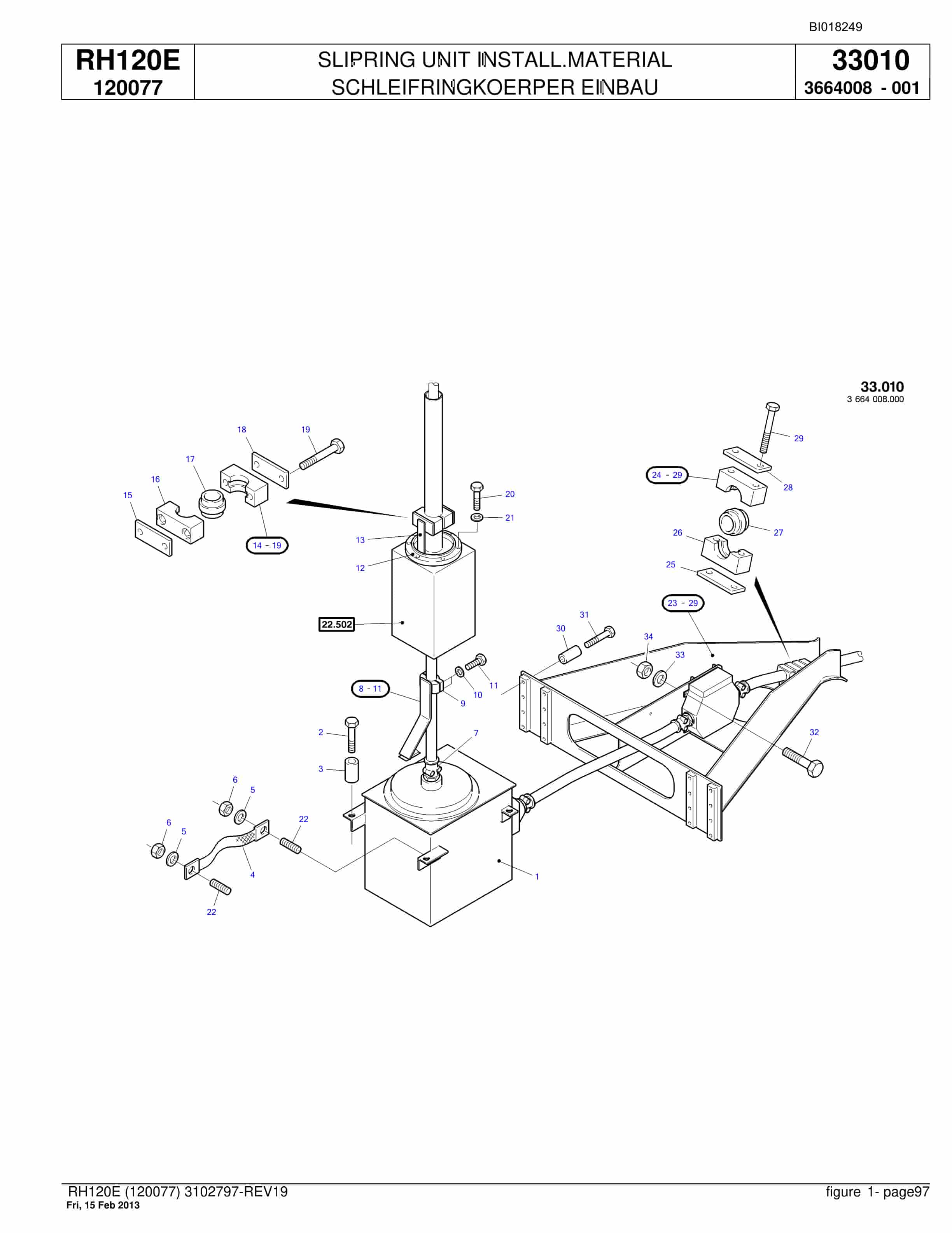 Bucyrus RH120E Hydraulic Excavator Parts Catalog BI018249-4