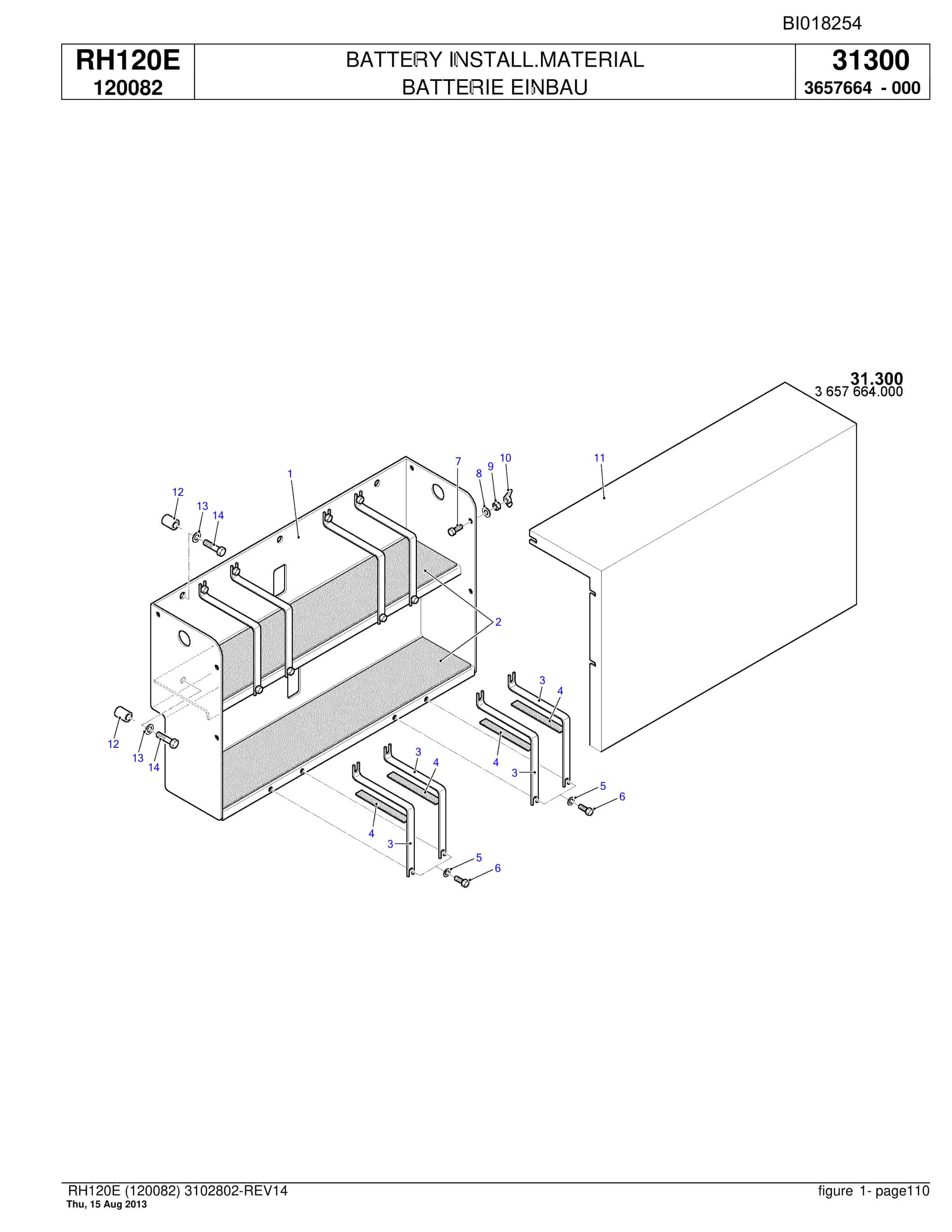 Bucyrus RH120E Hydraulic Excavator Parts Catalog BI018254-5