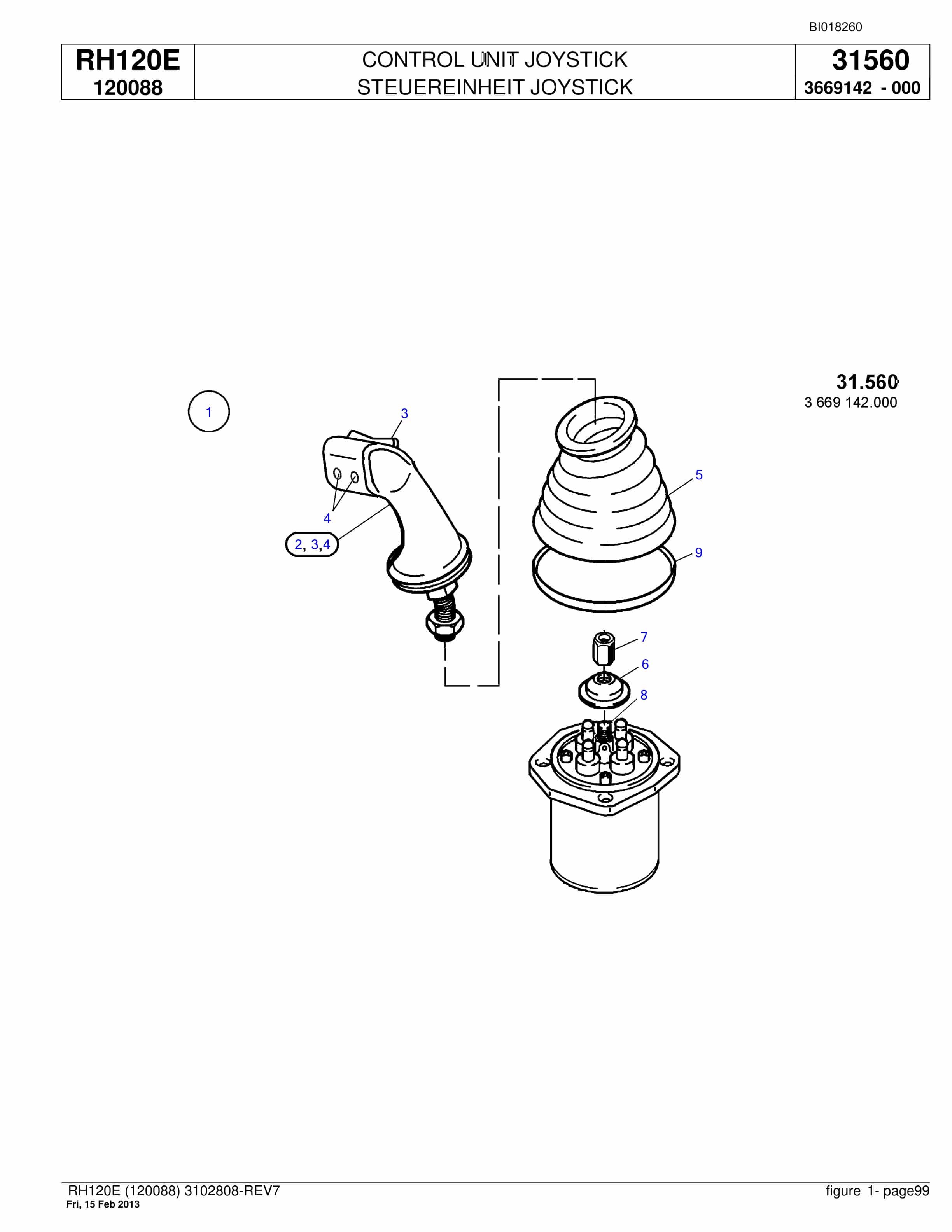 Bucyrus RH120E Hydraulic Excavator Parts Catalog BI018260-4
