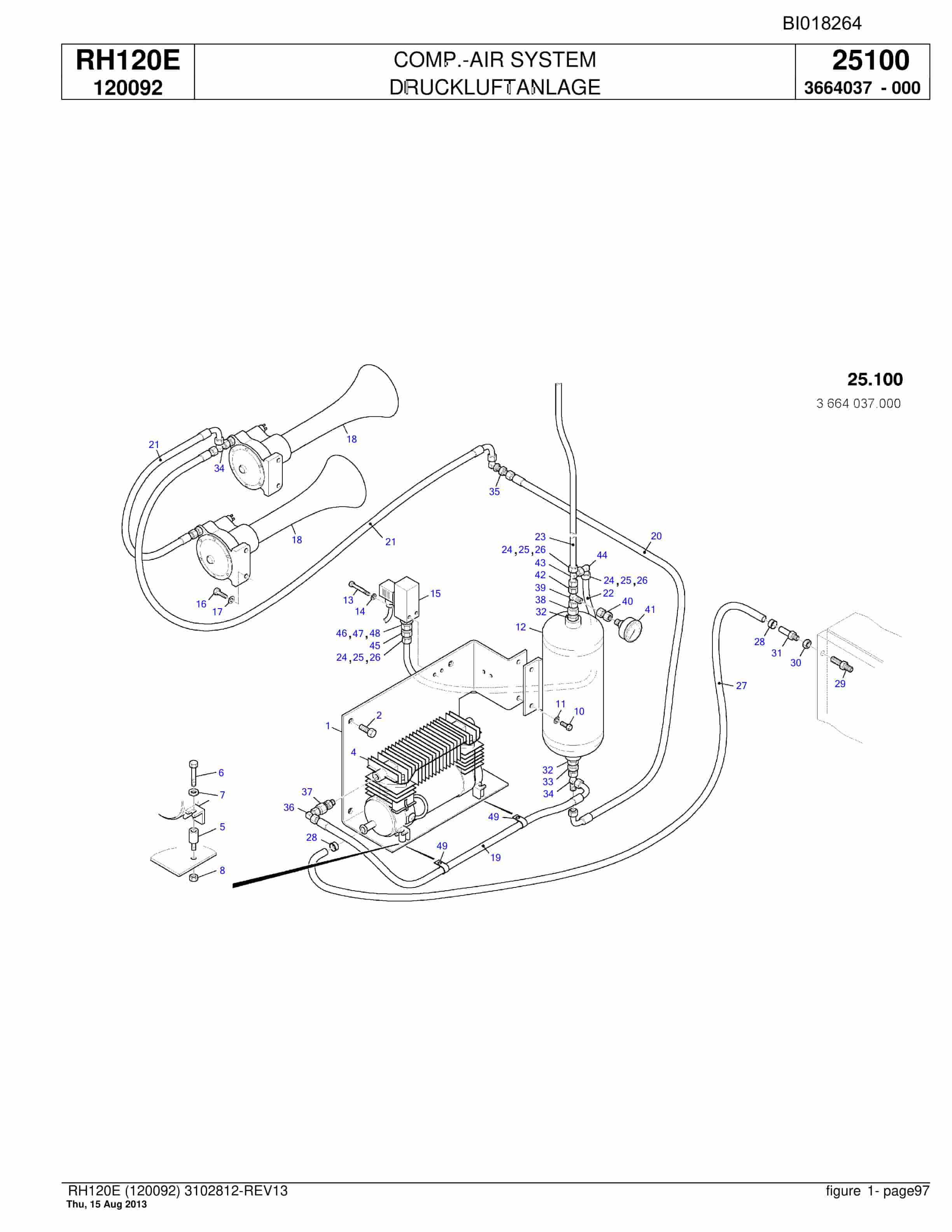 Bucyrus RH120E Hydraulic Excavator Parts Catalog BI018264-3