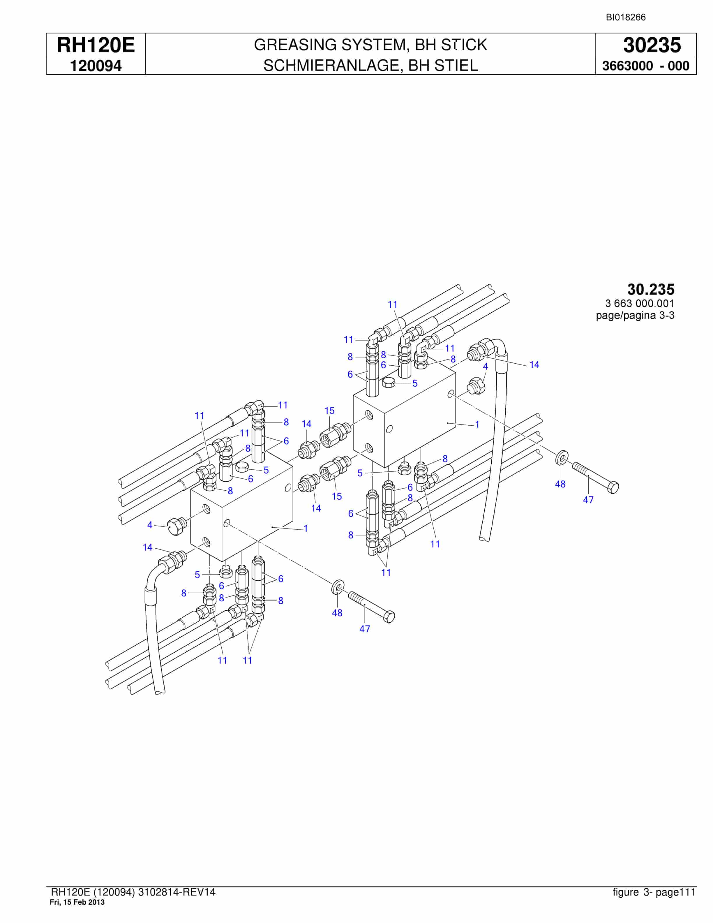 Bucyrus RH120E Hydraulic Excavator Parts Catalog BI018266-4