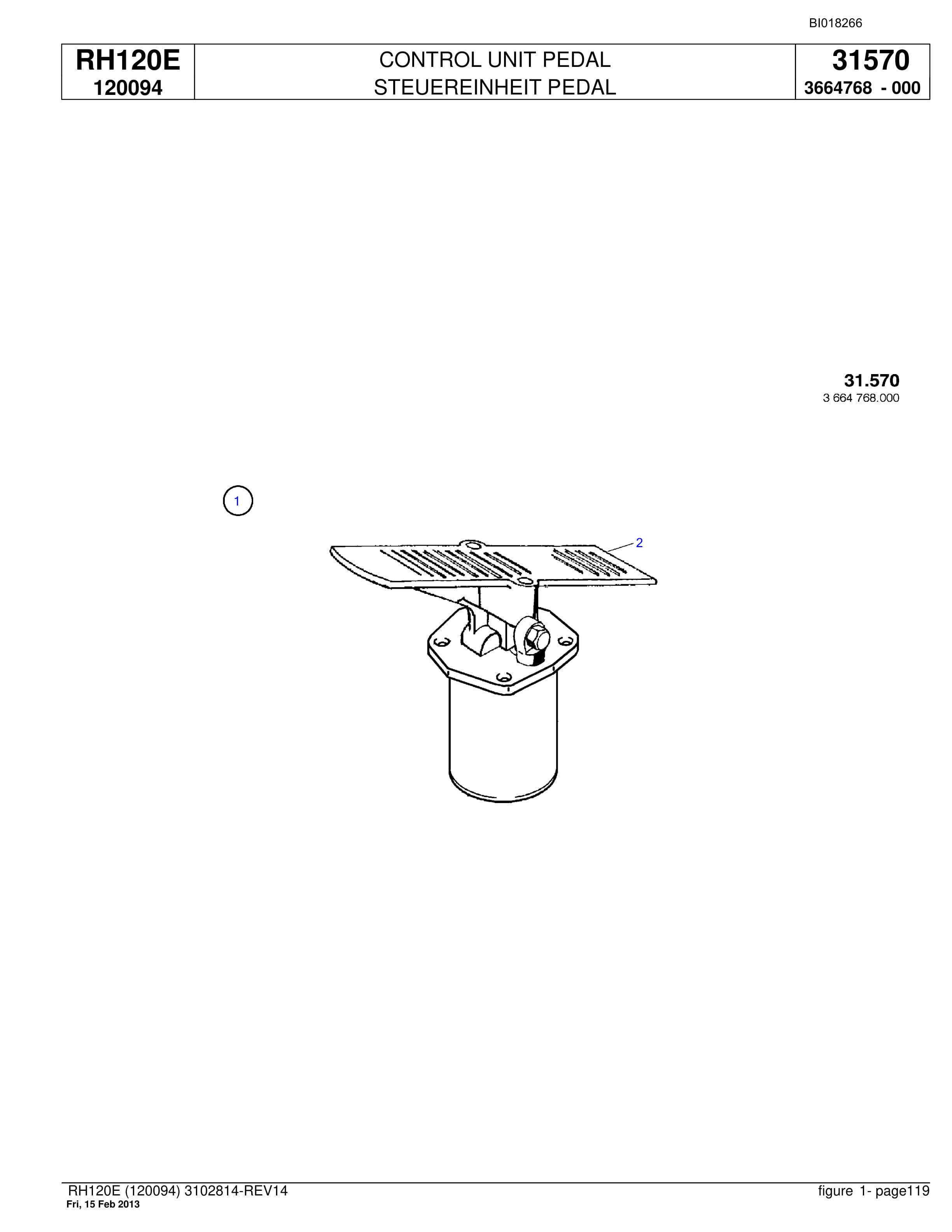 Bucyrus RH120E Hydraulic Excavator Parts Catalog BI018266-5