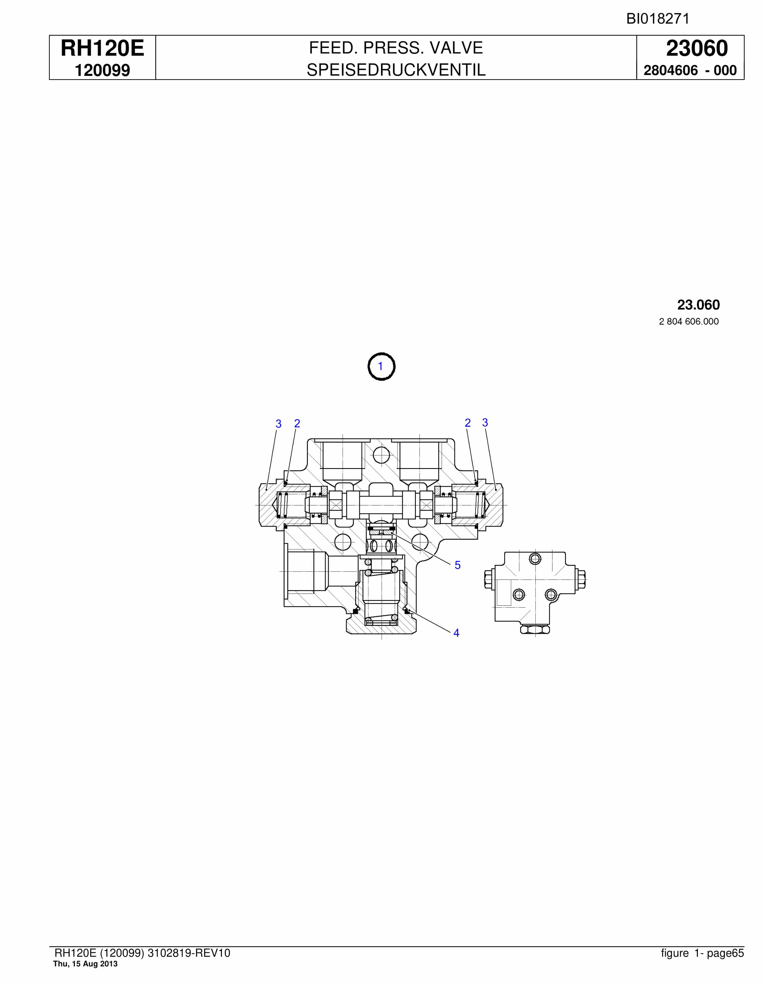 Bucyrus RH120E Hydraulic Excavator Parts Catalog BI018271-2