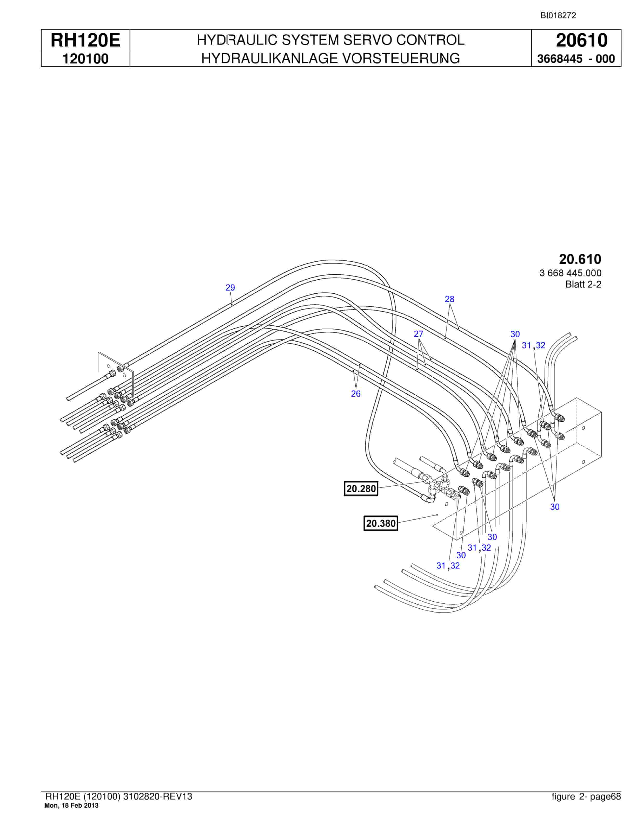 Bucyrus RH120E Hydraulic Excavator Parts Catalog BI018272-2