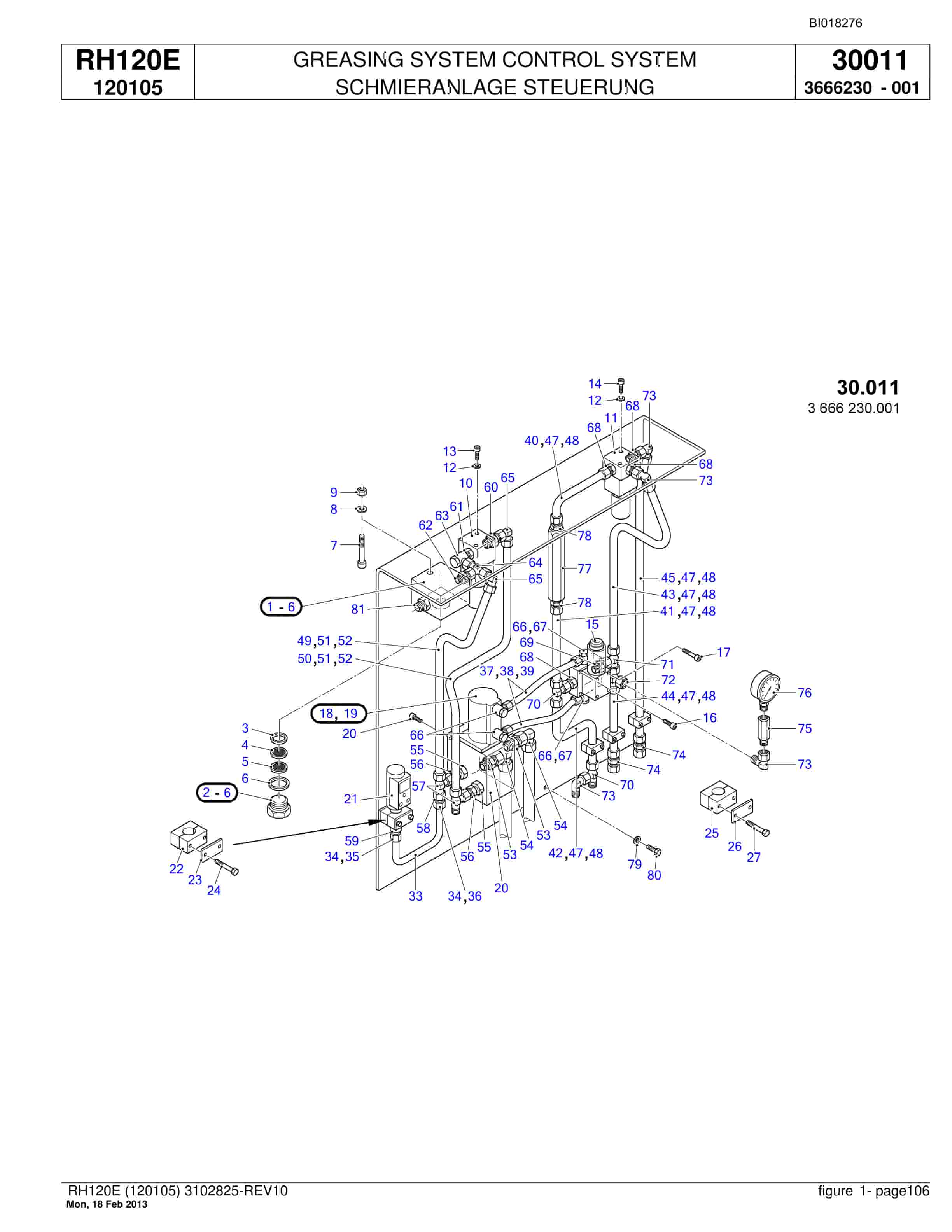 Bucyrus RH120E Hydraulic Excavator Parts Catalog BI018276-4