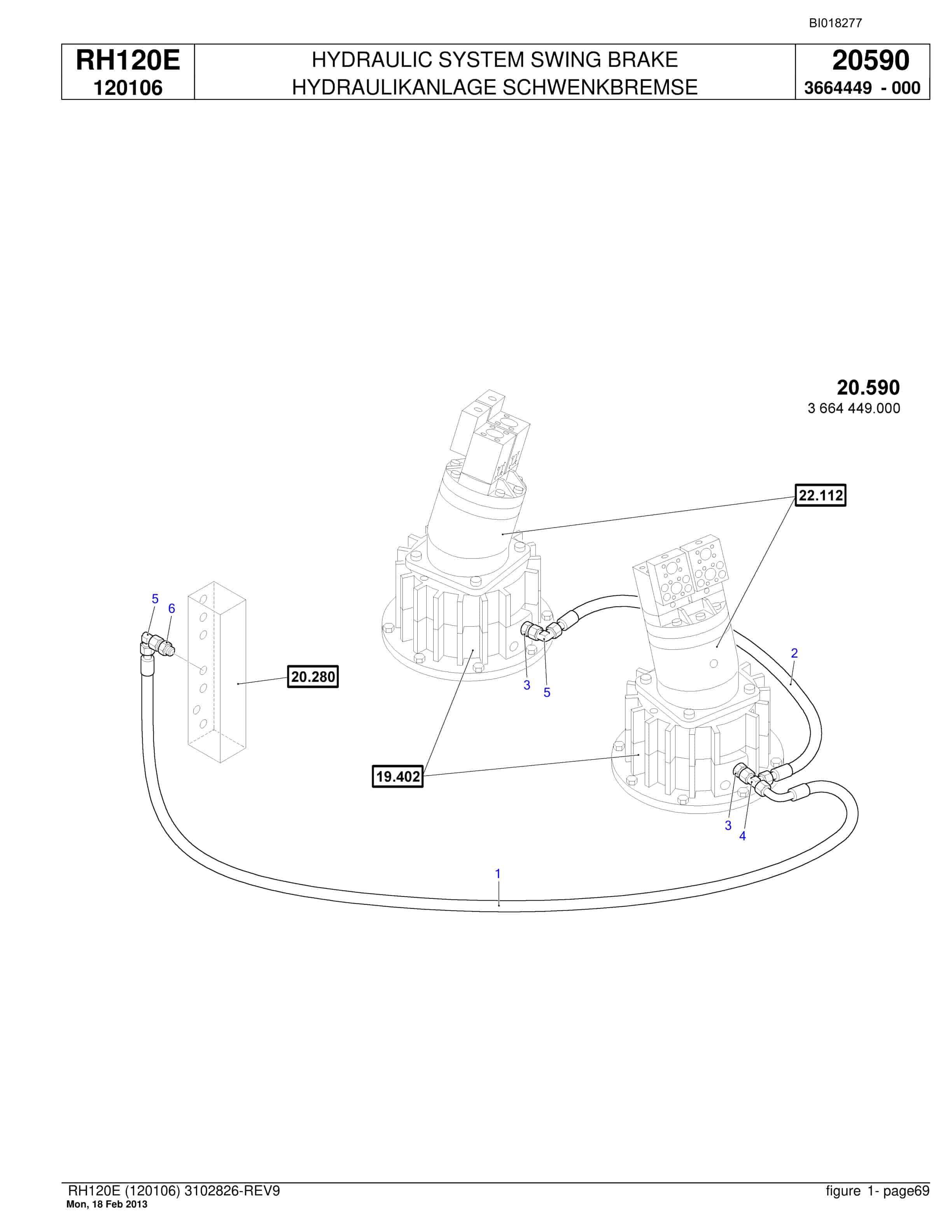 Bucyrus RH120E Hydraulic Excavator Parts Catalog BI018277-2