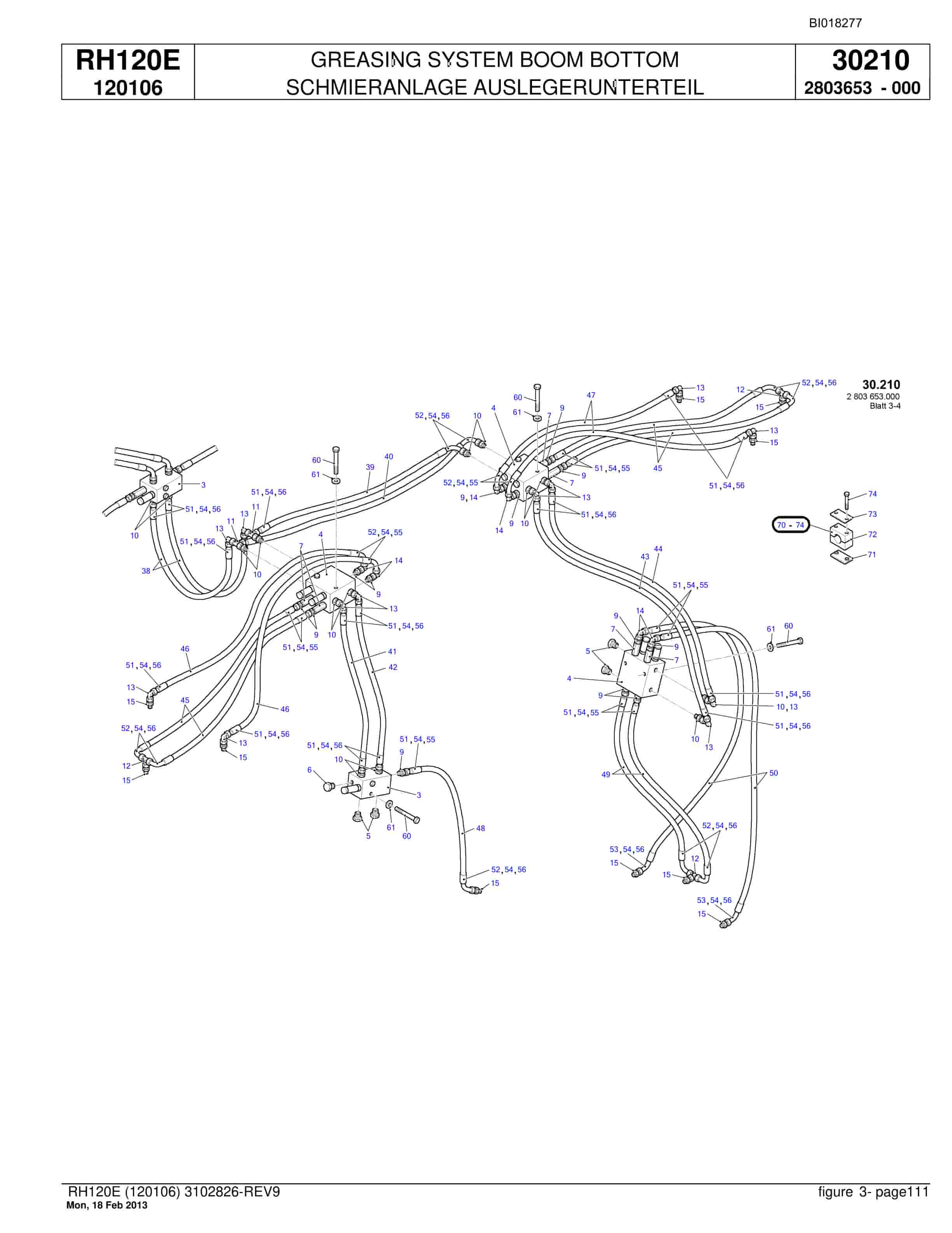 Bucyrus RH120E Hydraulic Excavator Parts Catalog BI018277-4