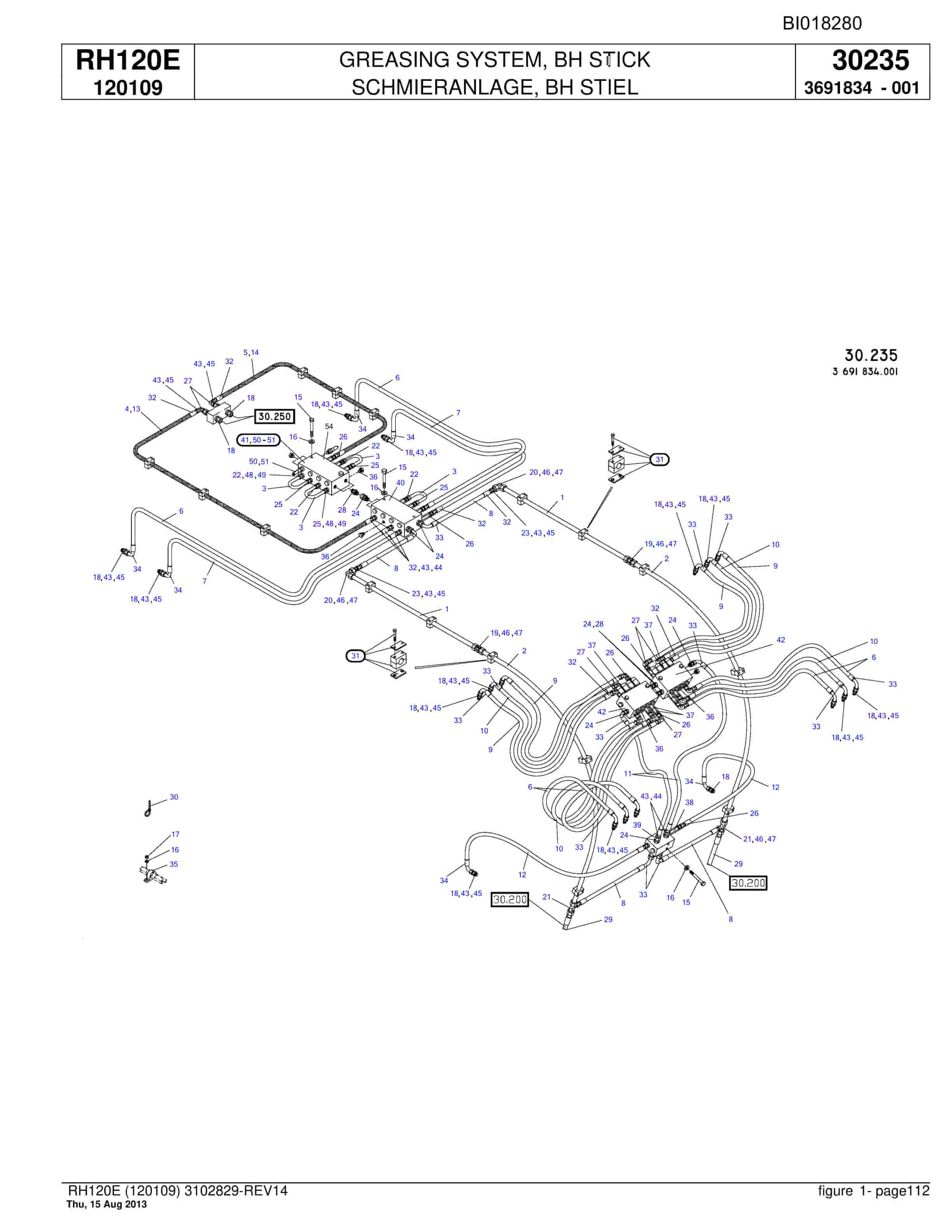 Bucyrus RH120E Hydraulic Excavator Parts Catalog BI018280-4