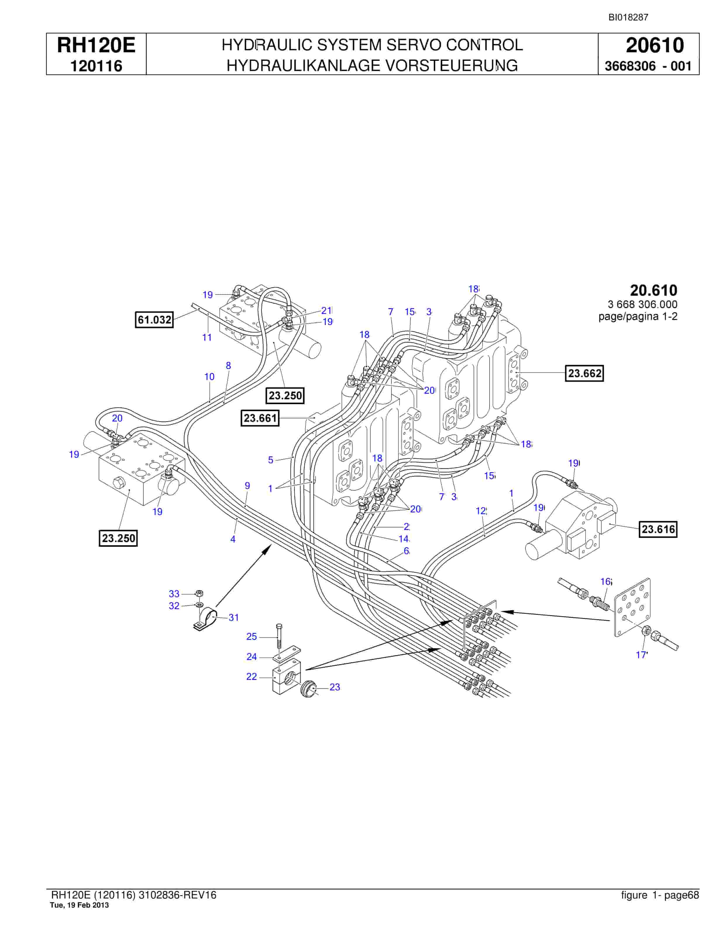 Bucyrus RH120E Hydraulic Excavator Parts Catalog BI018287-2