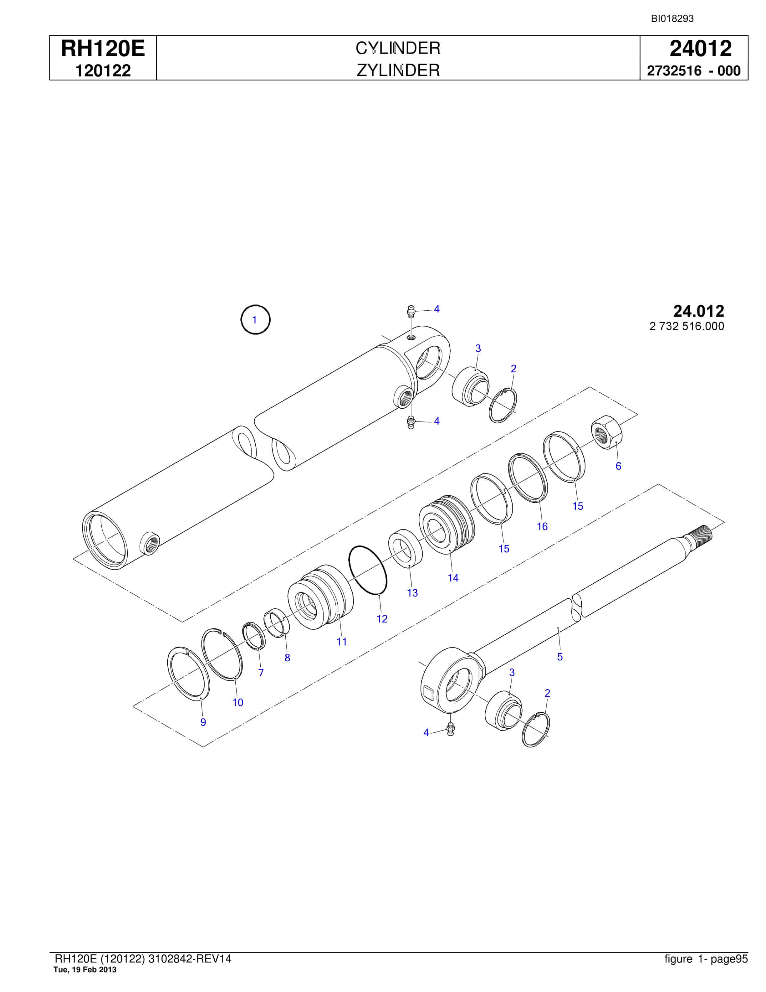 Bucyrus RH120E Hydraulic Excavator Parts Catalog BI018293-3