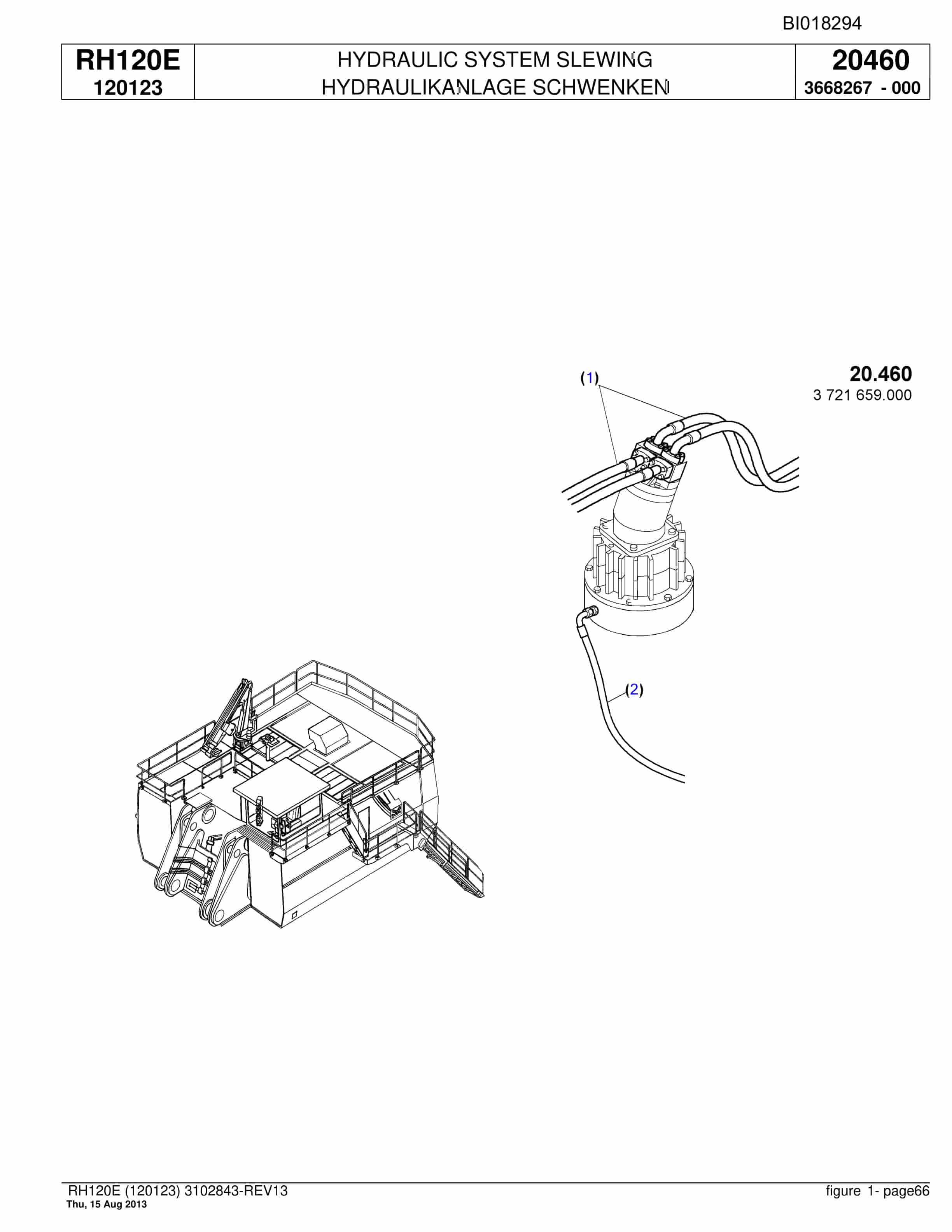 Bucyrus RH120E Hydraulic Excavator Parts Catalog BI018294-2