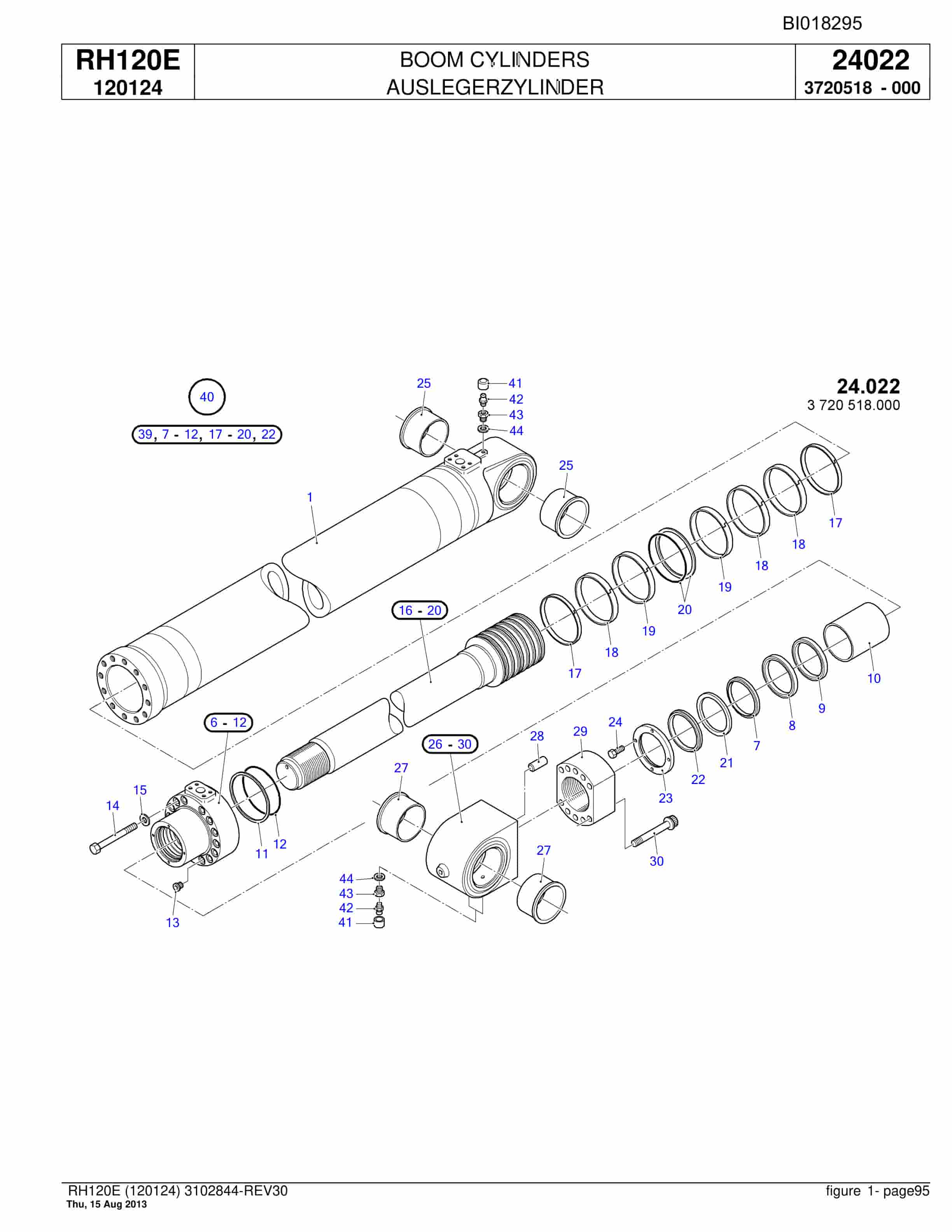 Bucyrus RH120E Hydraulic Excavator Parts Catalog BI018295-3