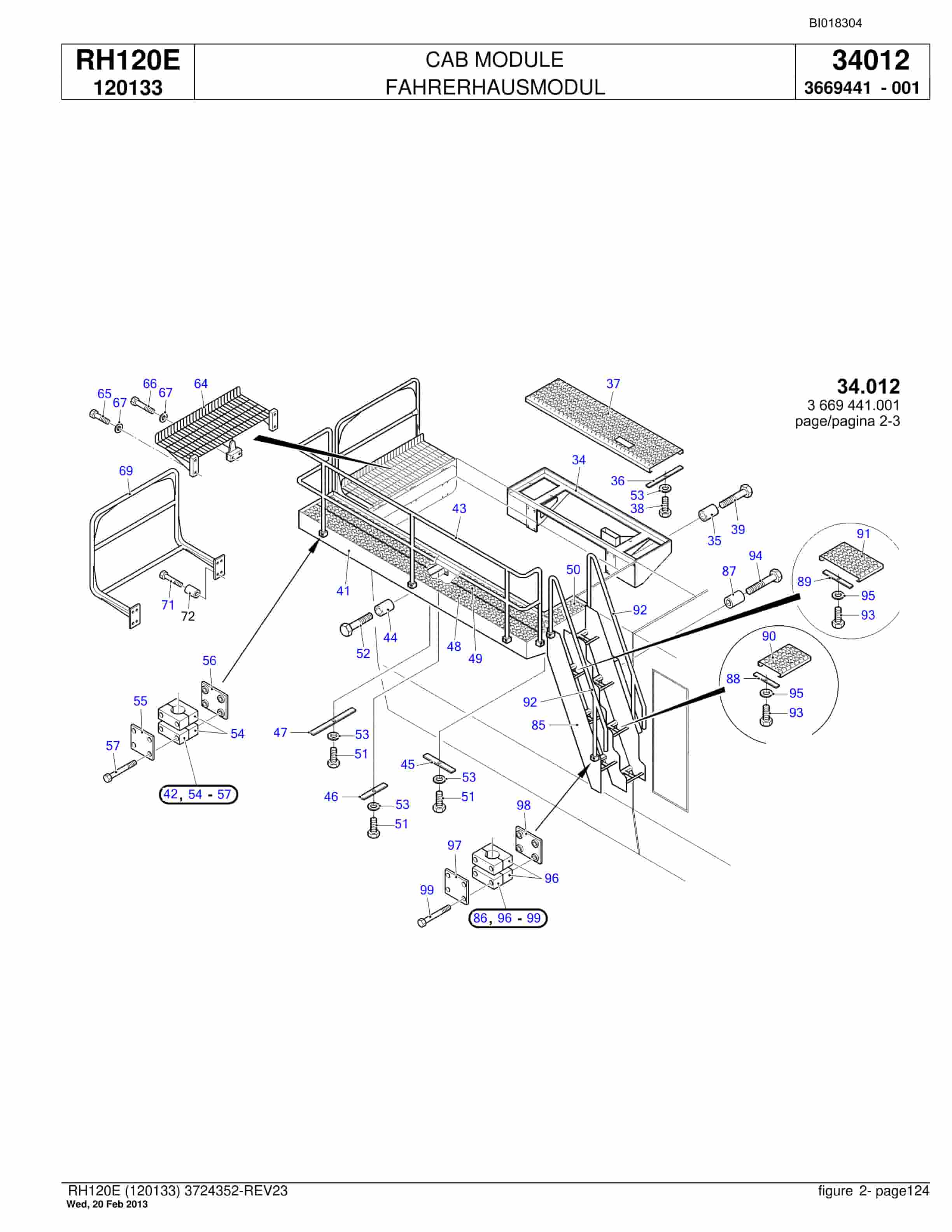 Bucyrus RH120E Hydraulic Excavator Parts Catalog BI018304-5