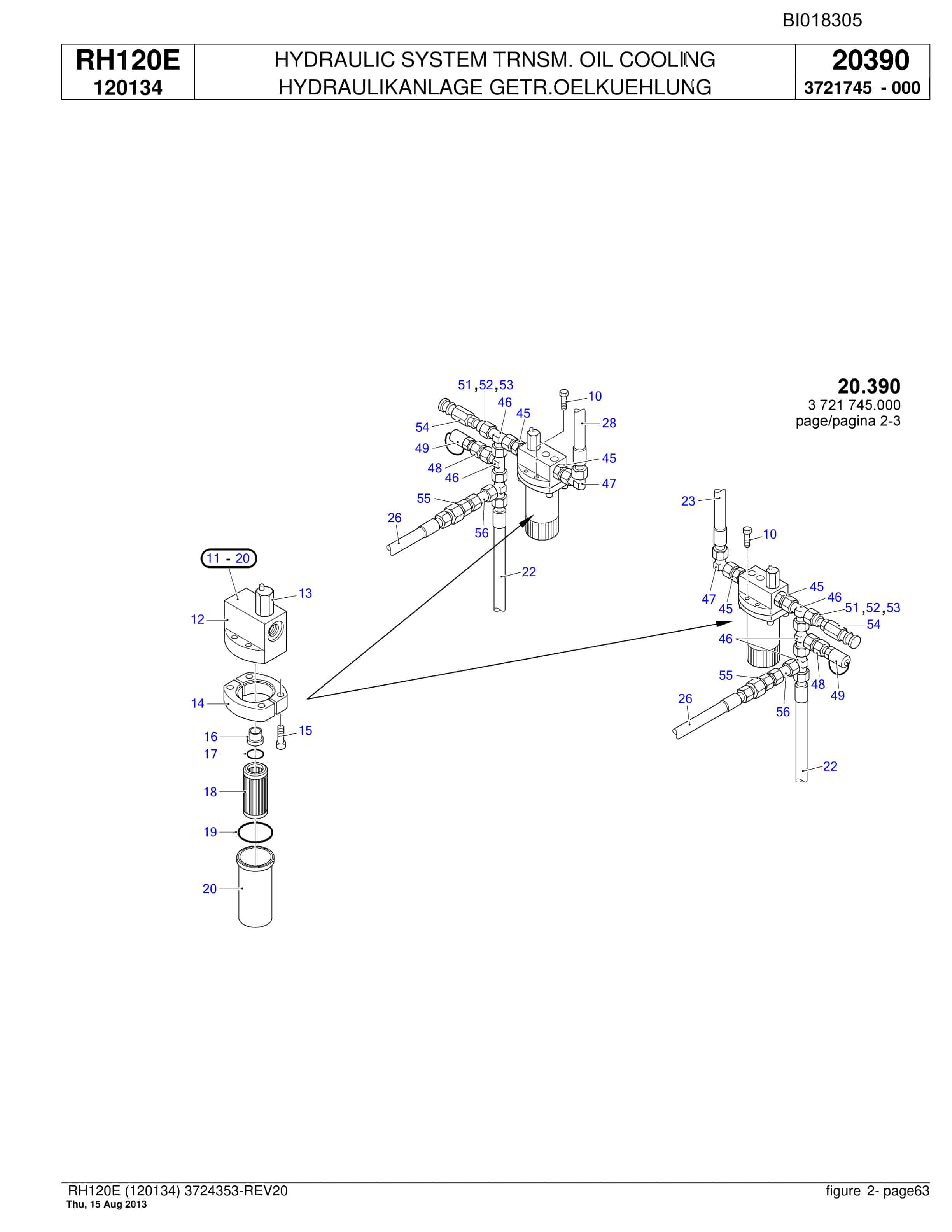 Bucyrus RH120E Hydraulic Excavator Parts Catalog BI018305-2