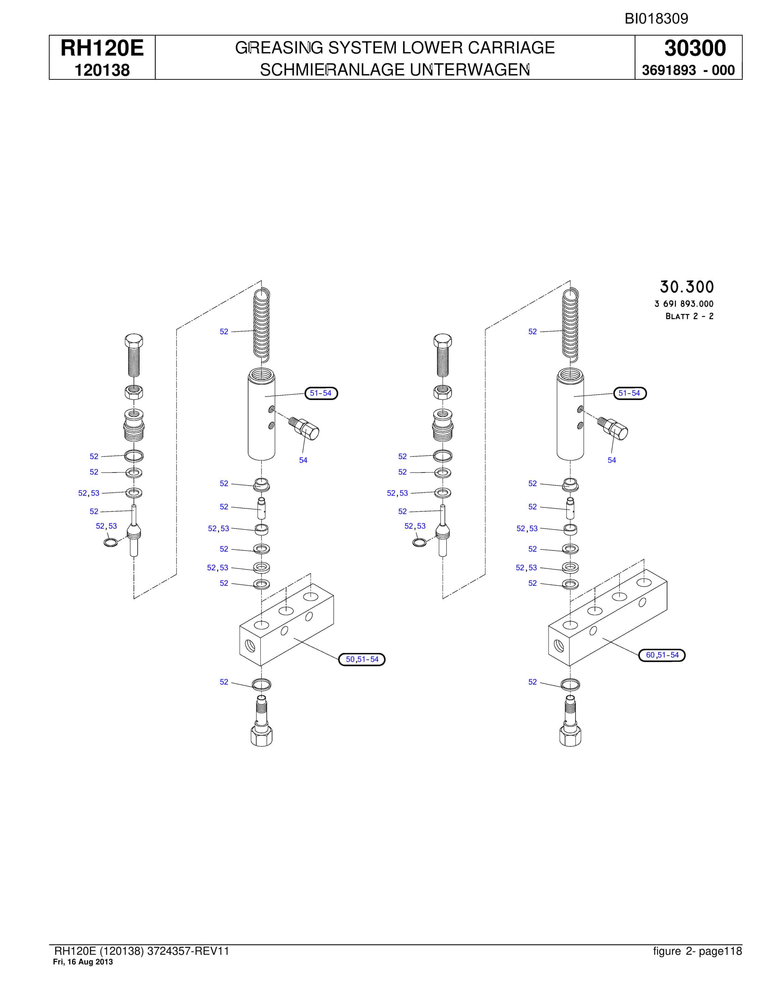 Bucyrus RH120E Hydraulic Excavator Parts Catalog BI018309-4