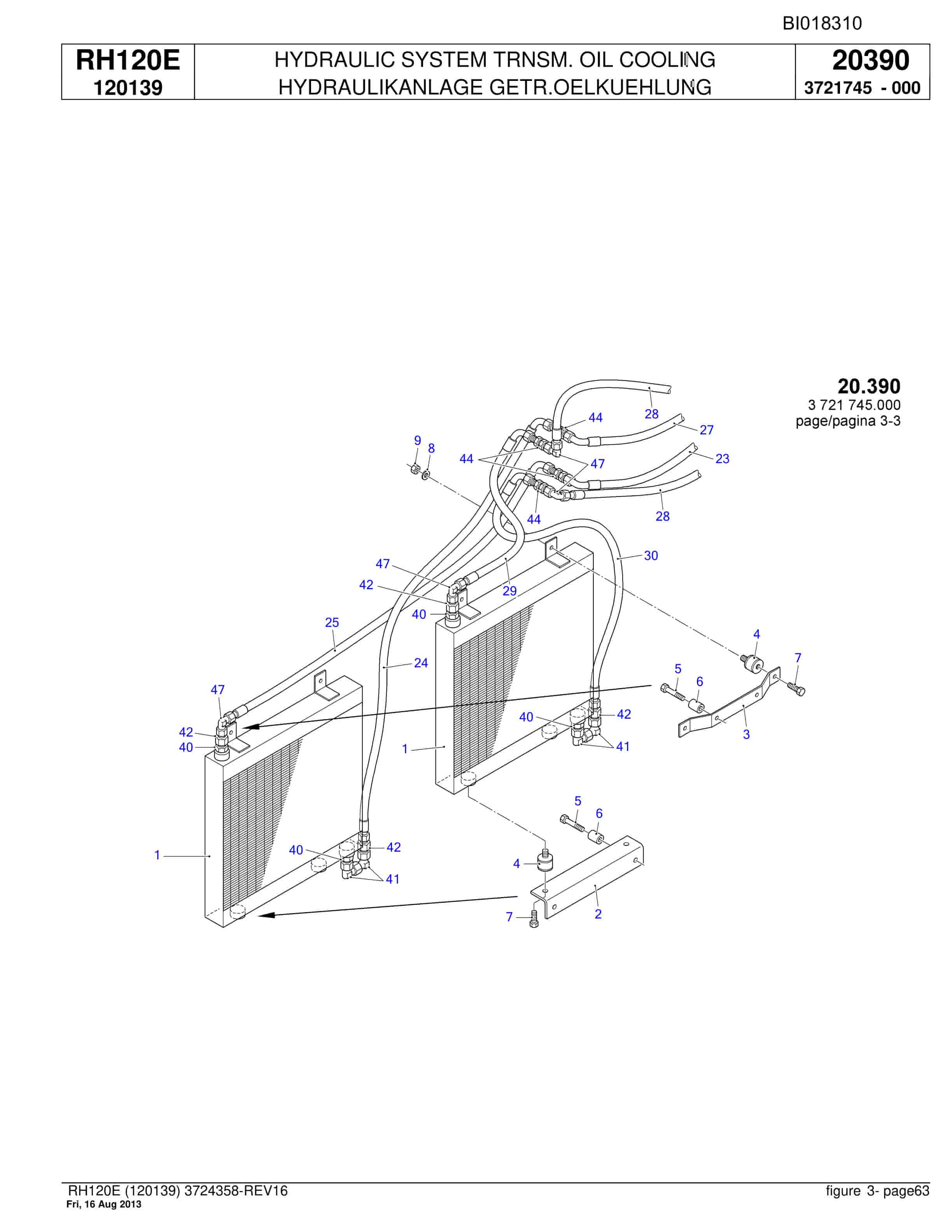 Bucyrus RH120E Hydraulic Excavator Parts Catalog BI018310-2