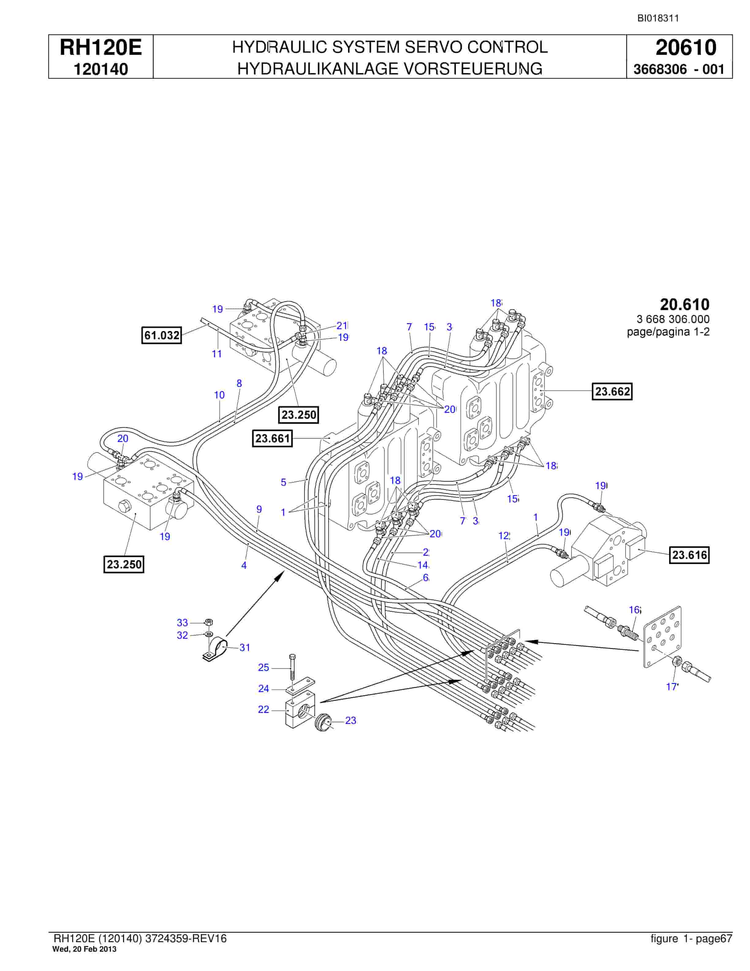 Bucyrus RH120E Hydraulic Excavator Parts Catalog BI018311-2