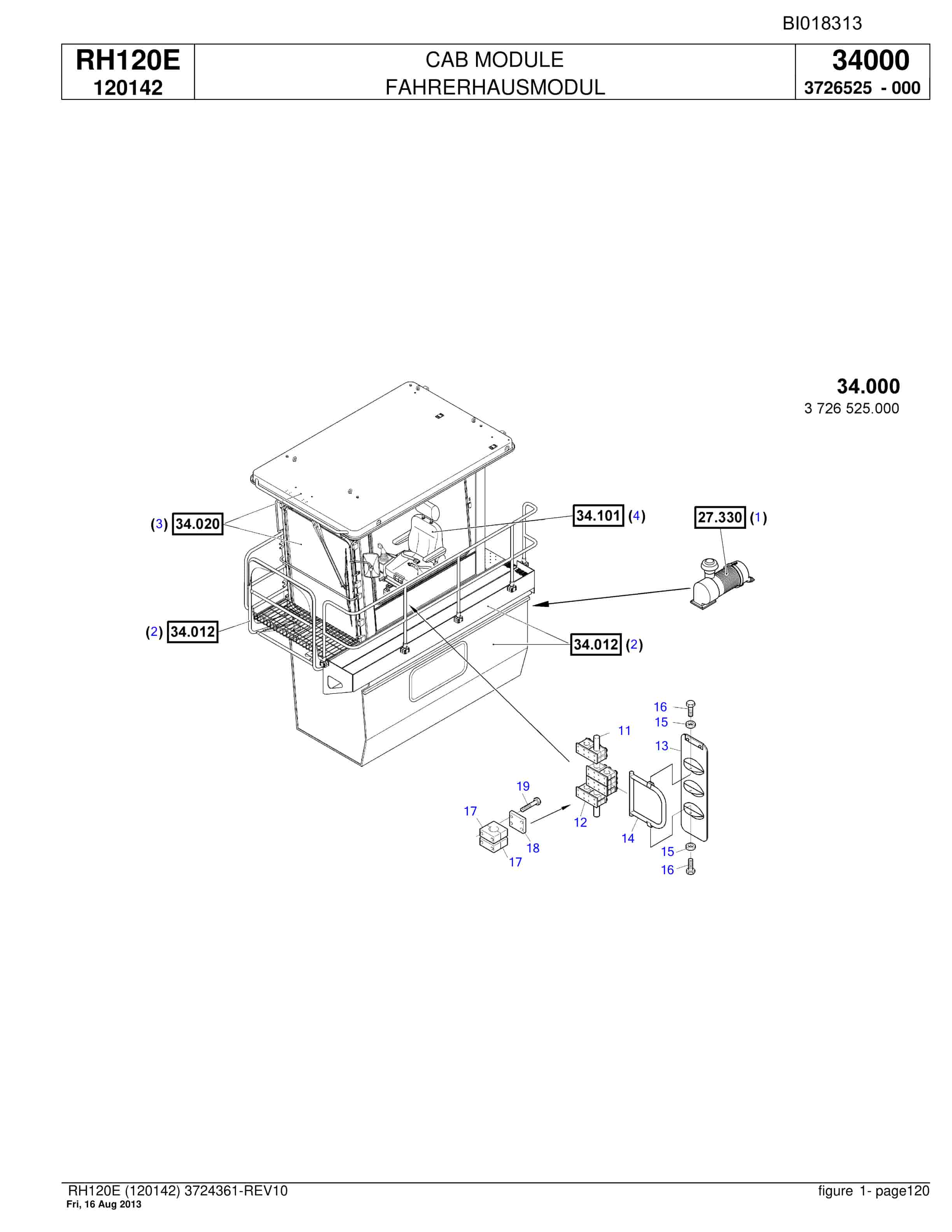 Bucyrus RH120E Hydraulic Excavator Parts Catalog BI018313-5