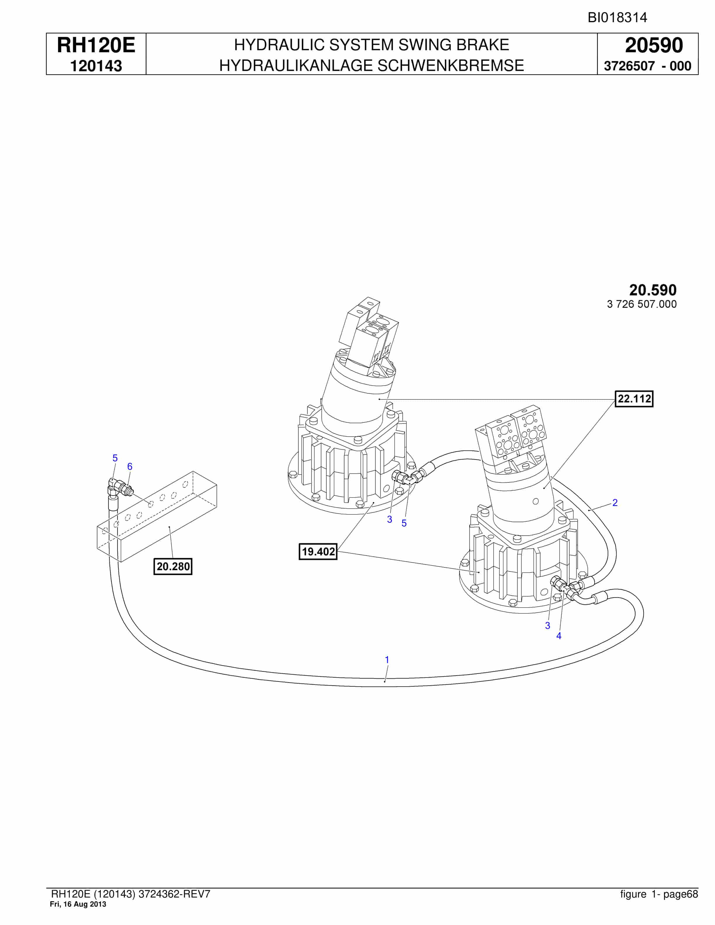 Bucyrus RH120E Hydraulic Excavator Parts Catalog BI018314-2