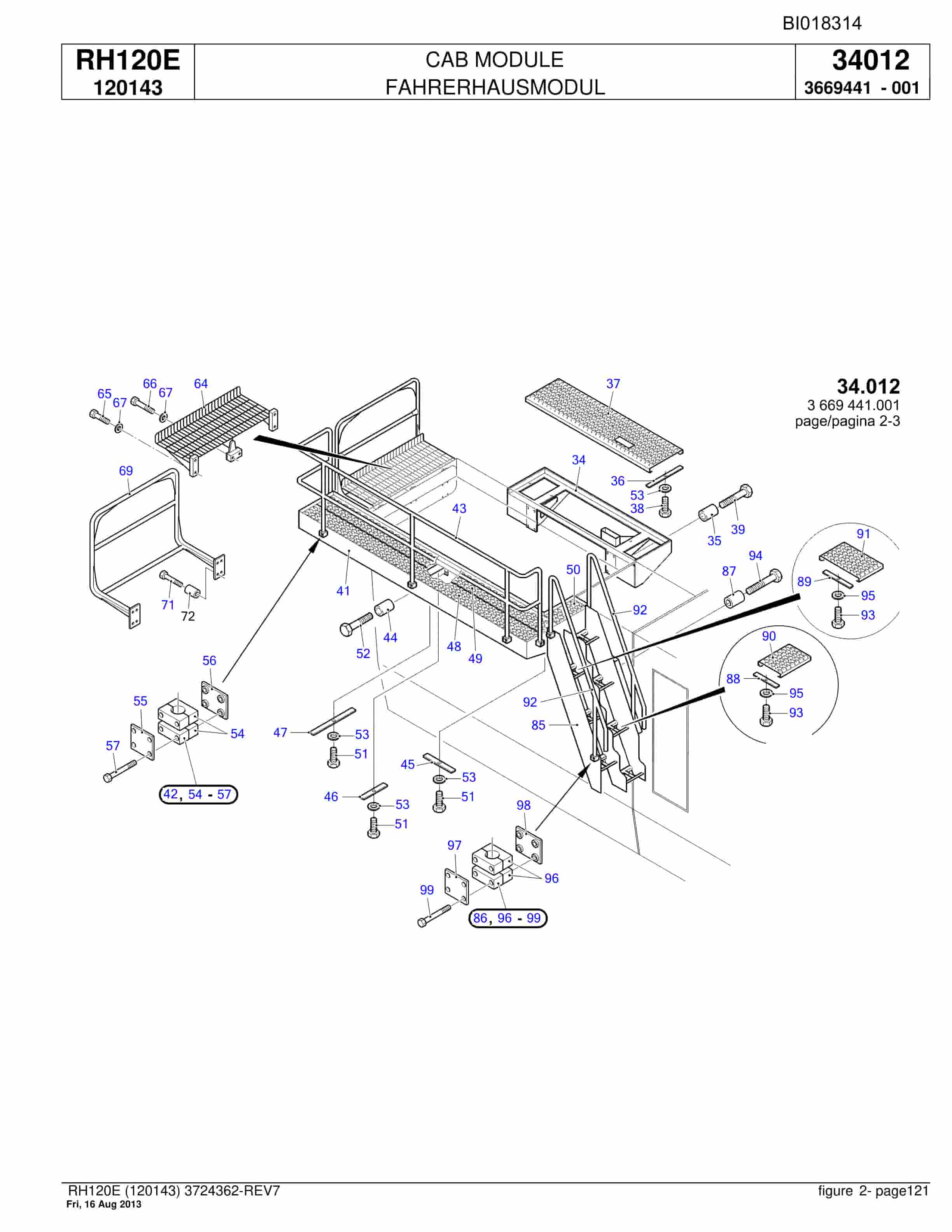 Bucyrus RH120E Hydraulic Excavator Parts Catalog BI018314-5
