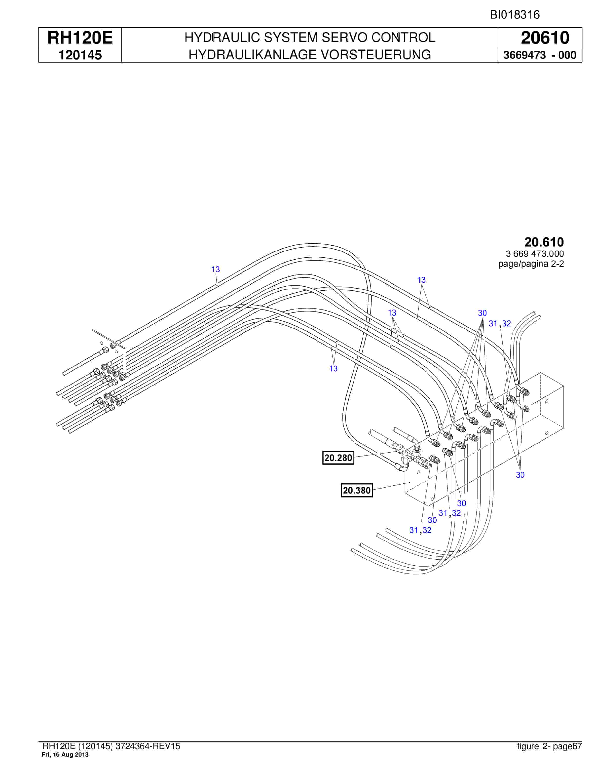 Bucyrus RH120E Hydraulic Excavator Parts Catalog BI018316-2