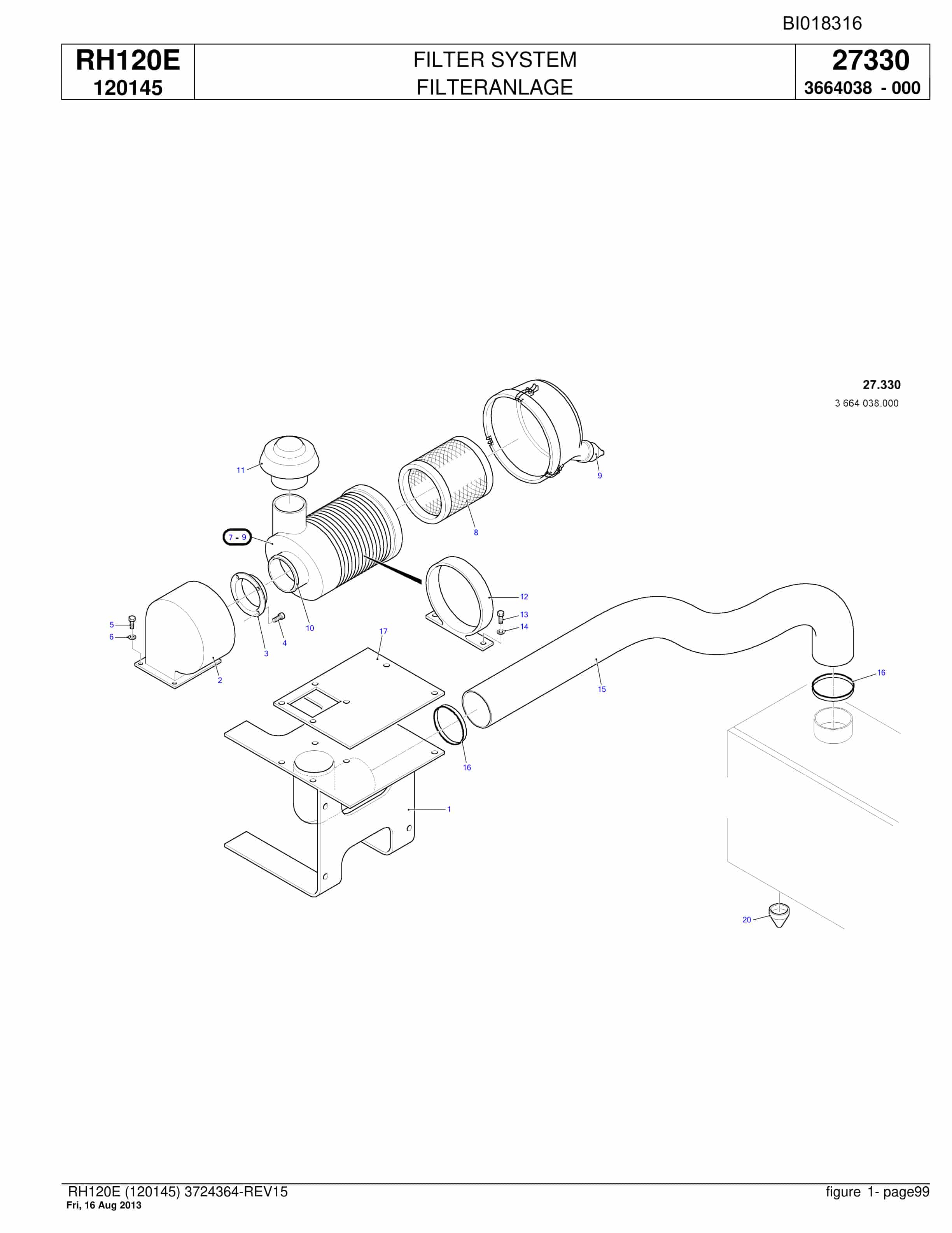 Bucyrus RH120E Hydraulic Excavator Parts Catalog BI018316-3