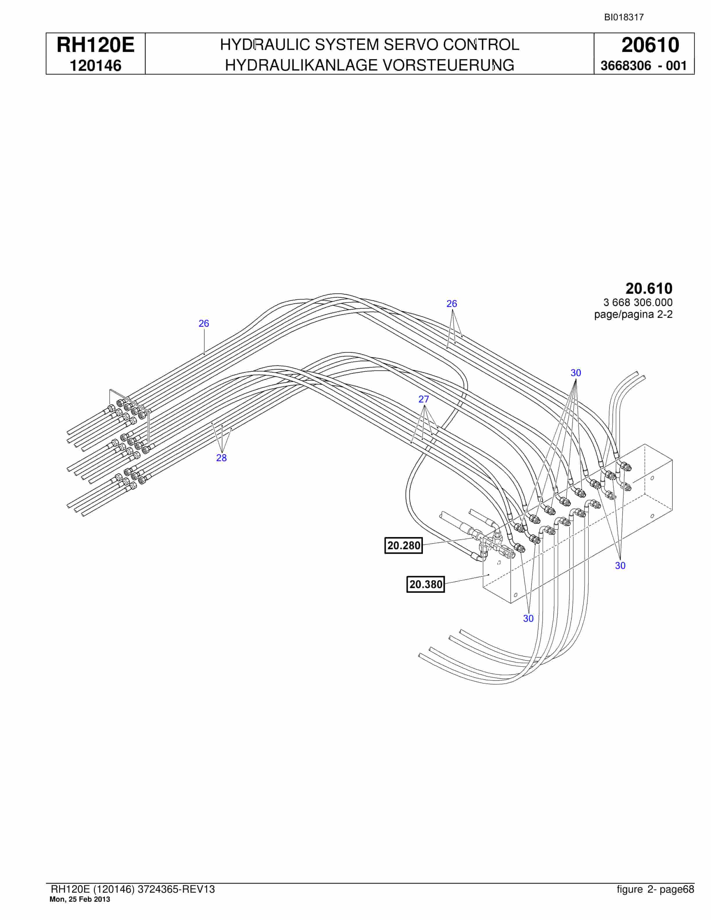 Bucyrus RH120E Hydraulic Excavator Parts Catalog BI018317-2