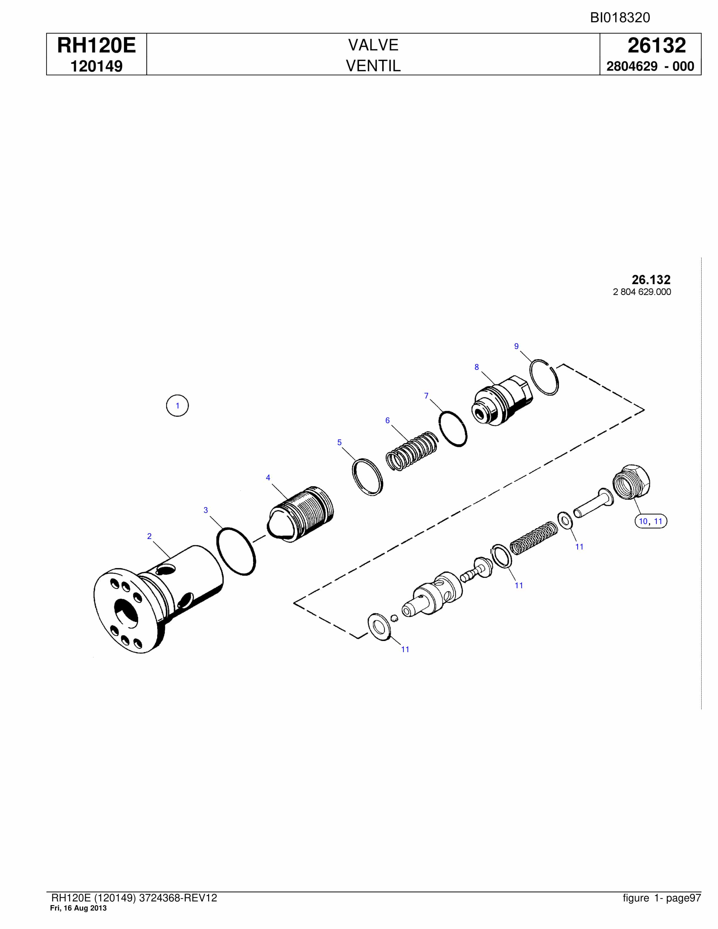 Bucyrus RH120E Hydraulic Excavator Parts Catalog BI018320-3