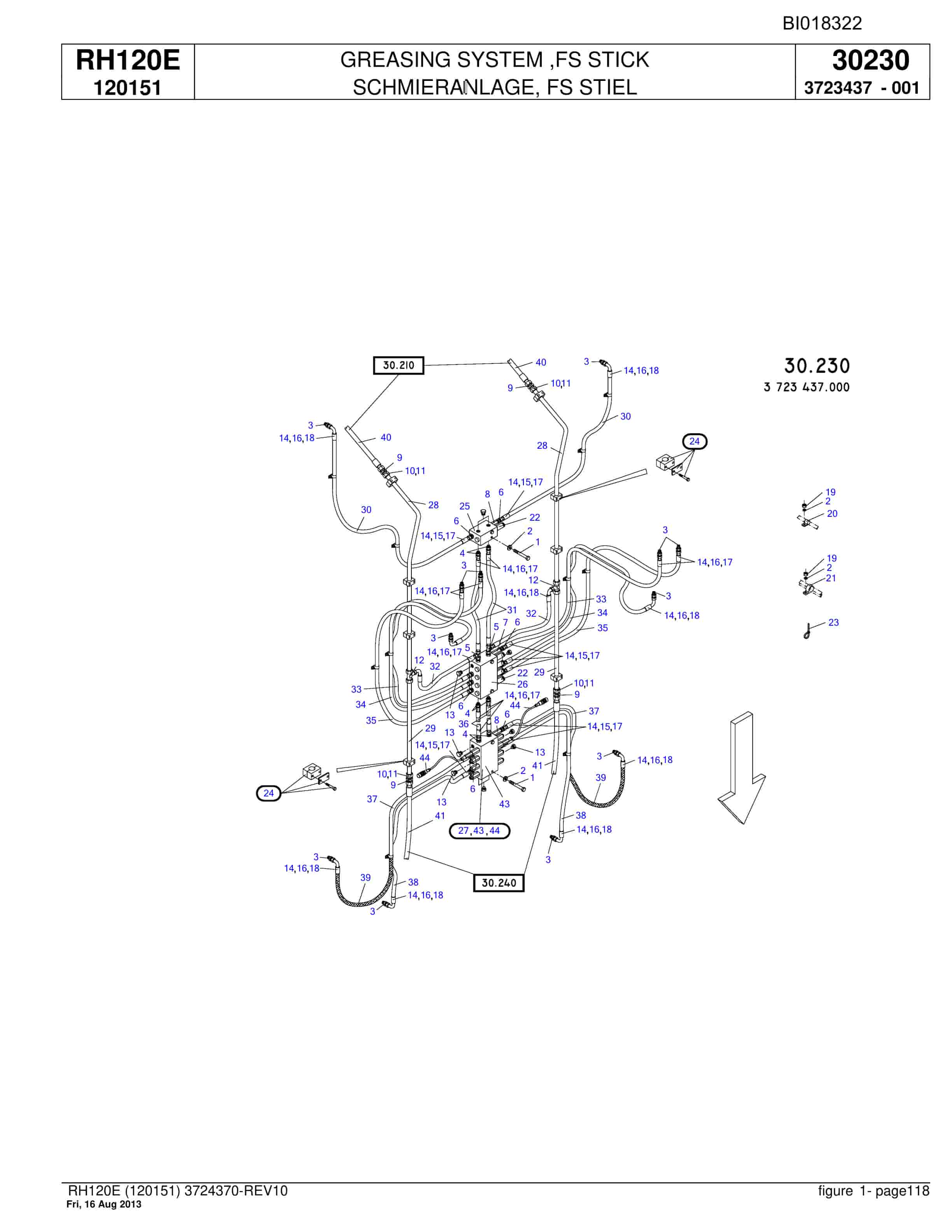 Bucyrus RH120E Hydraulic Excavator Parts Catalog BI018322-4