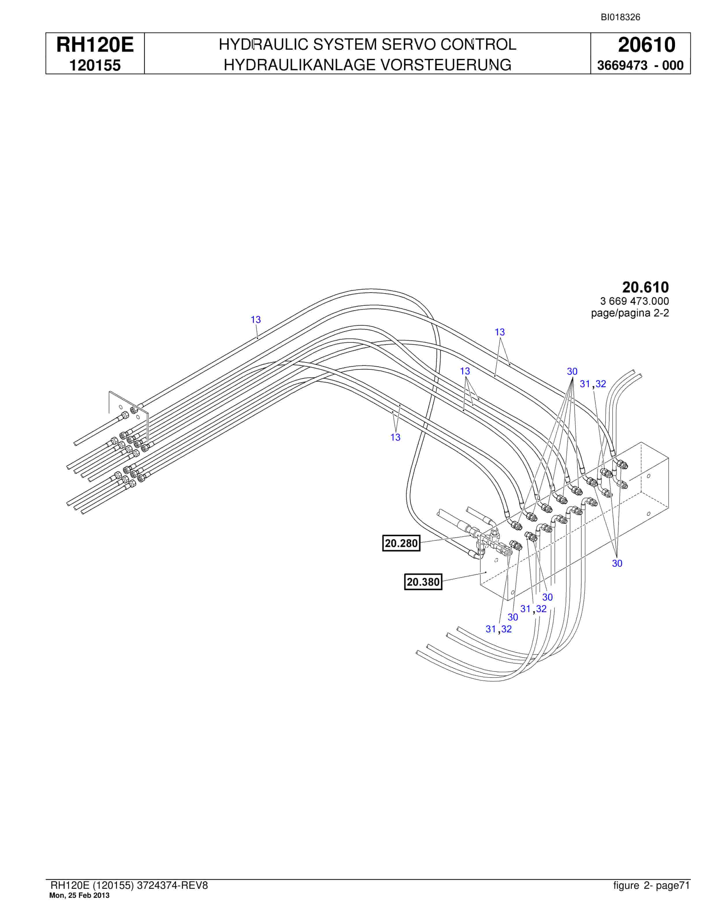 Bucyrus RH120E Hydraulic Excavator Parts Catalog BI018326-2