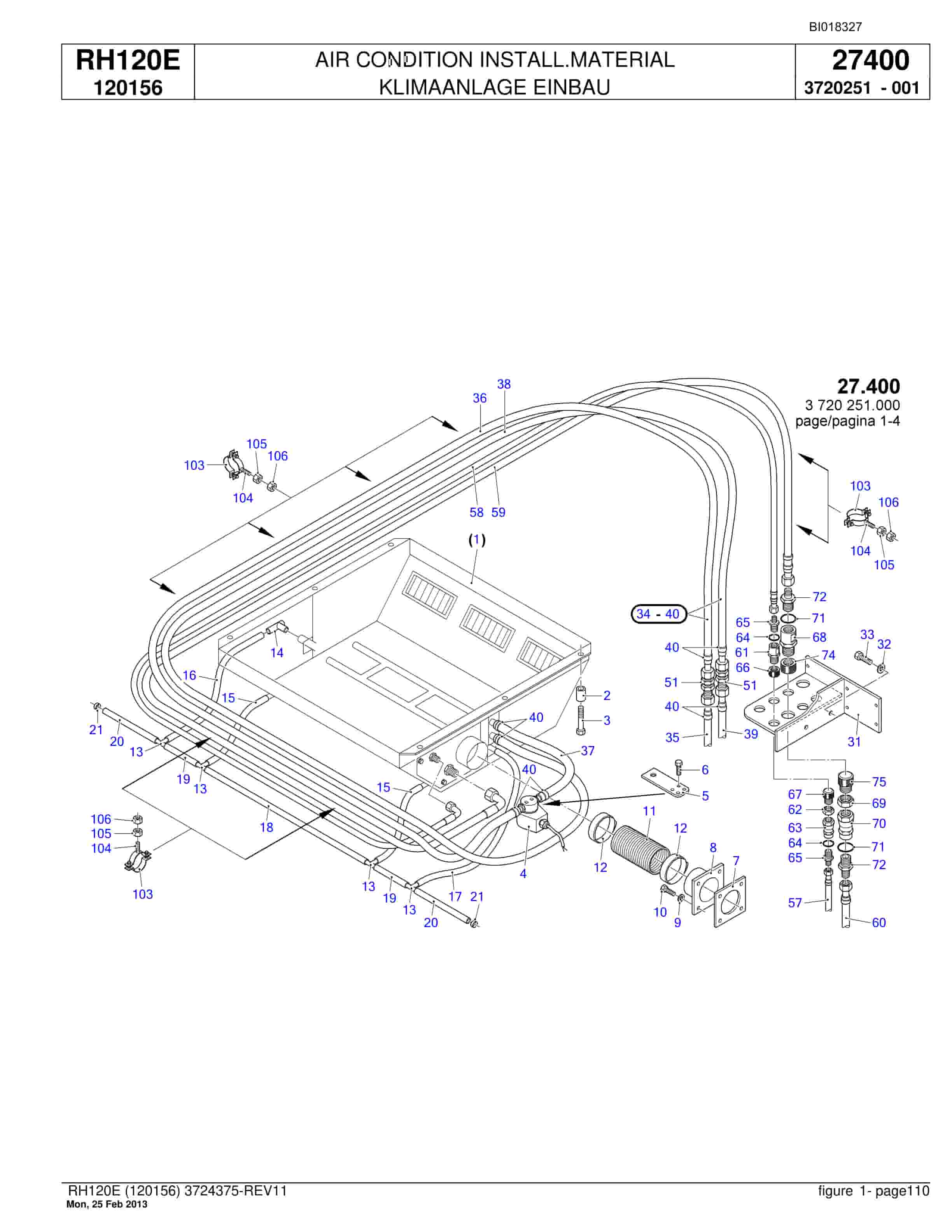 Bucyrus RH120E Hydraulic Excavator Parts Catalog BI018327-3