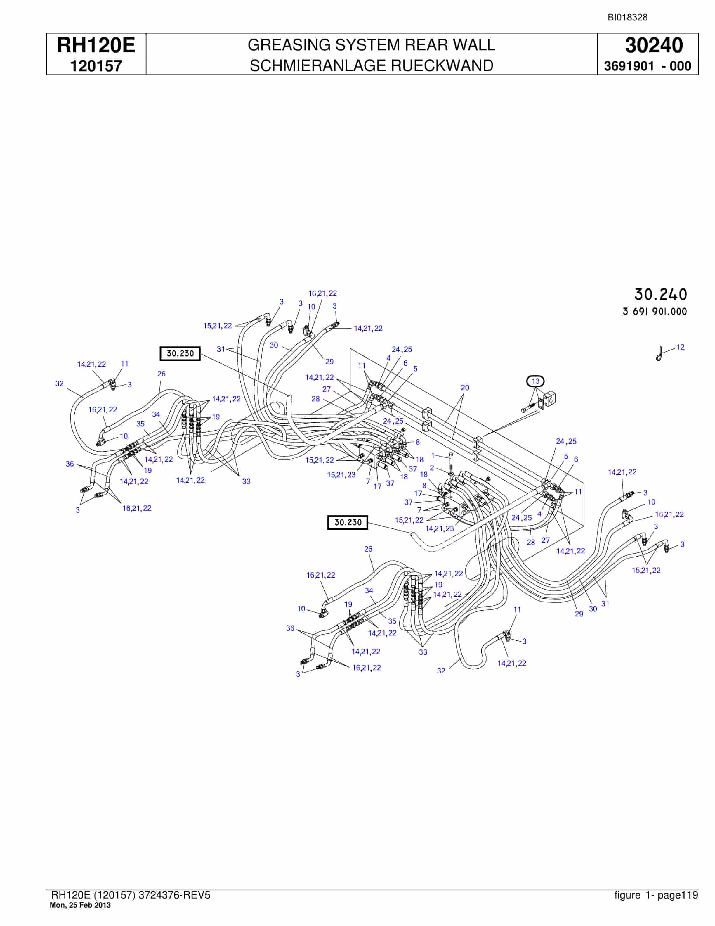 Bucyrus RH120E Hydraulic Excavator Parts Catalog BI018328-4