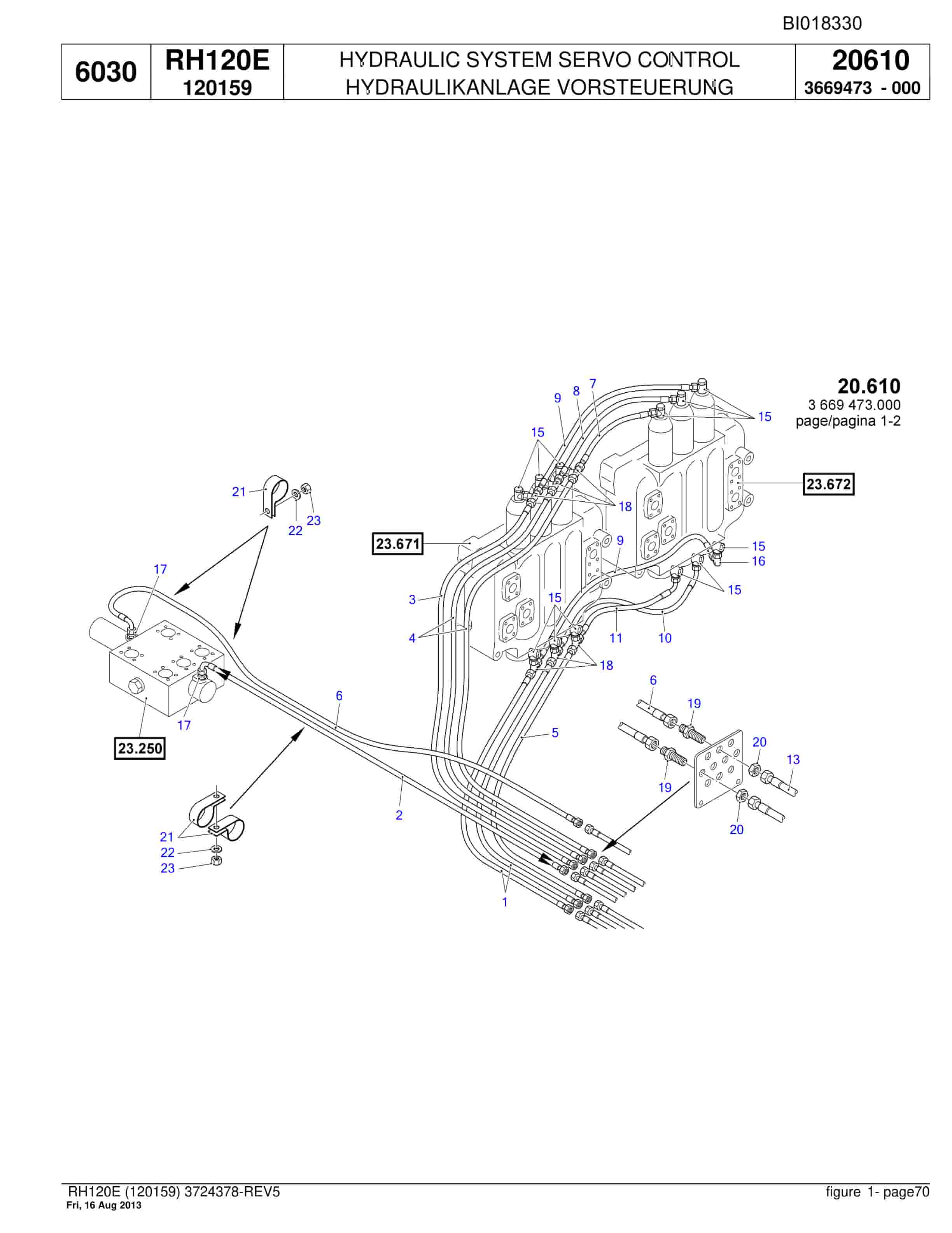 Bucyrus RH120E Hydraulic Excavator Parts Catalog BI018330-2