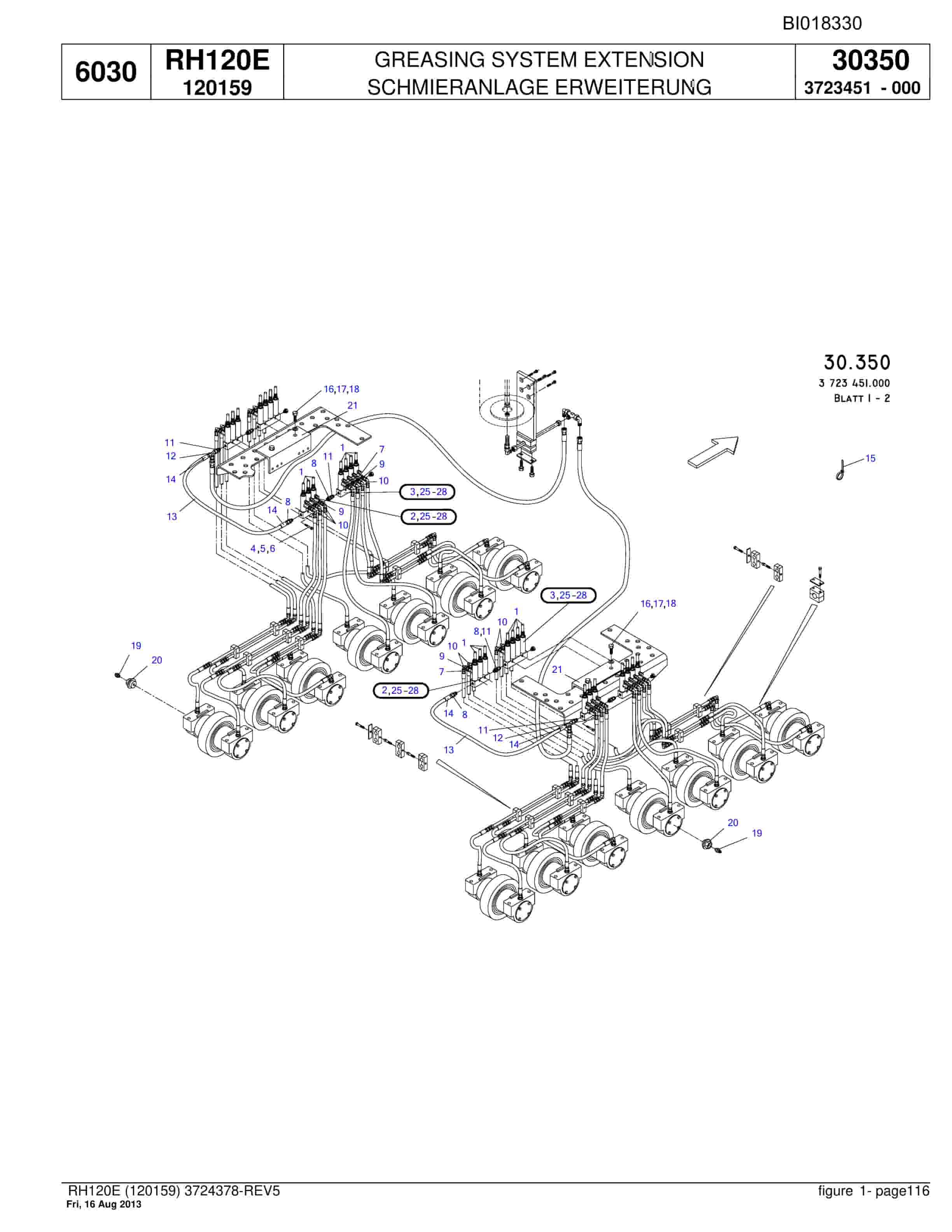 Bucyrus RH120E Hydraulic Excavator Parts Catalog BI018330-4