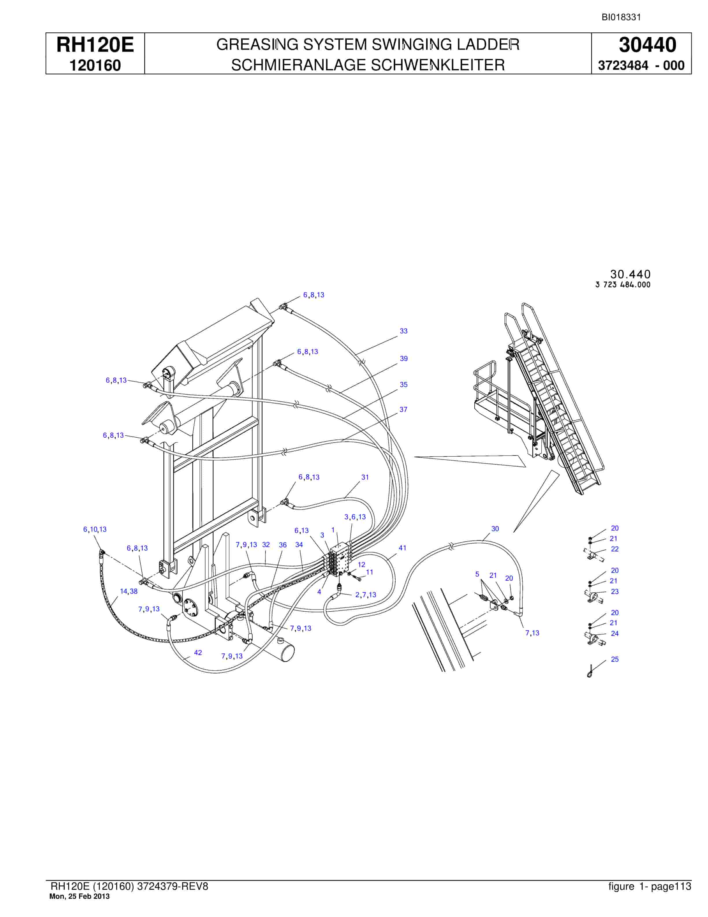Bucyrus RH120E Hydraulic Excavator Parts Catalog BI018331-4