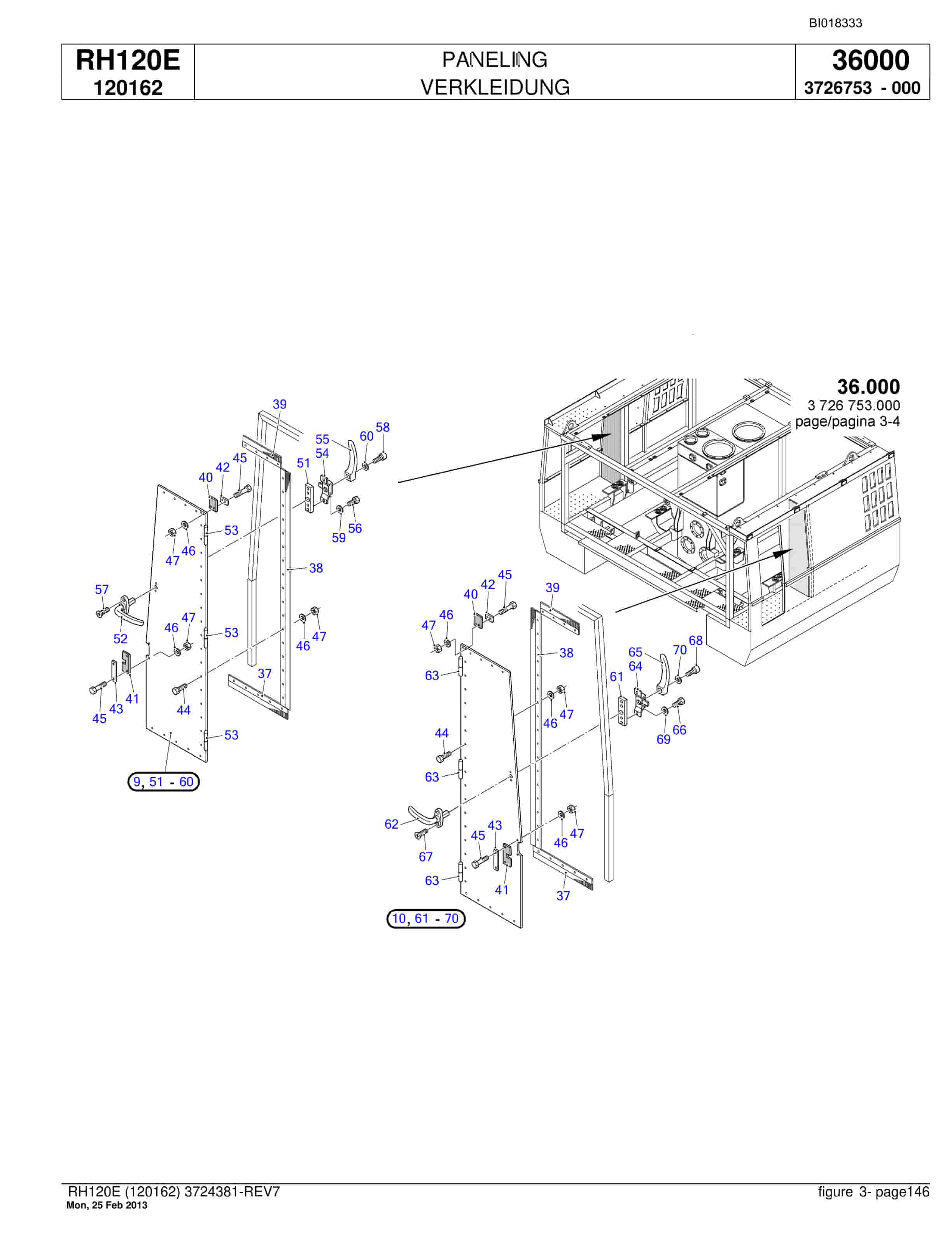 Bucyrus RH120E Hydraulic Excavator Parts Catalog BI018333-5