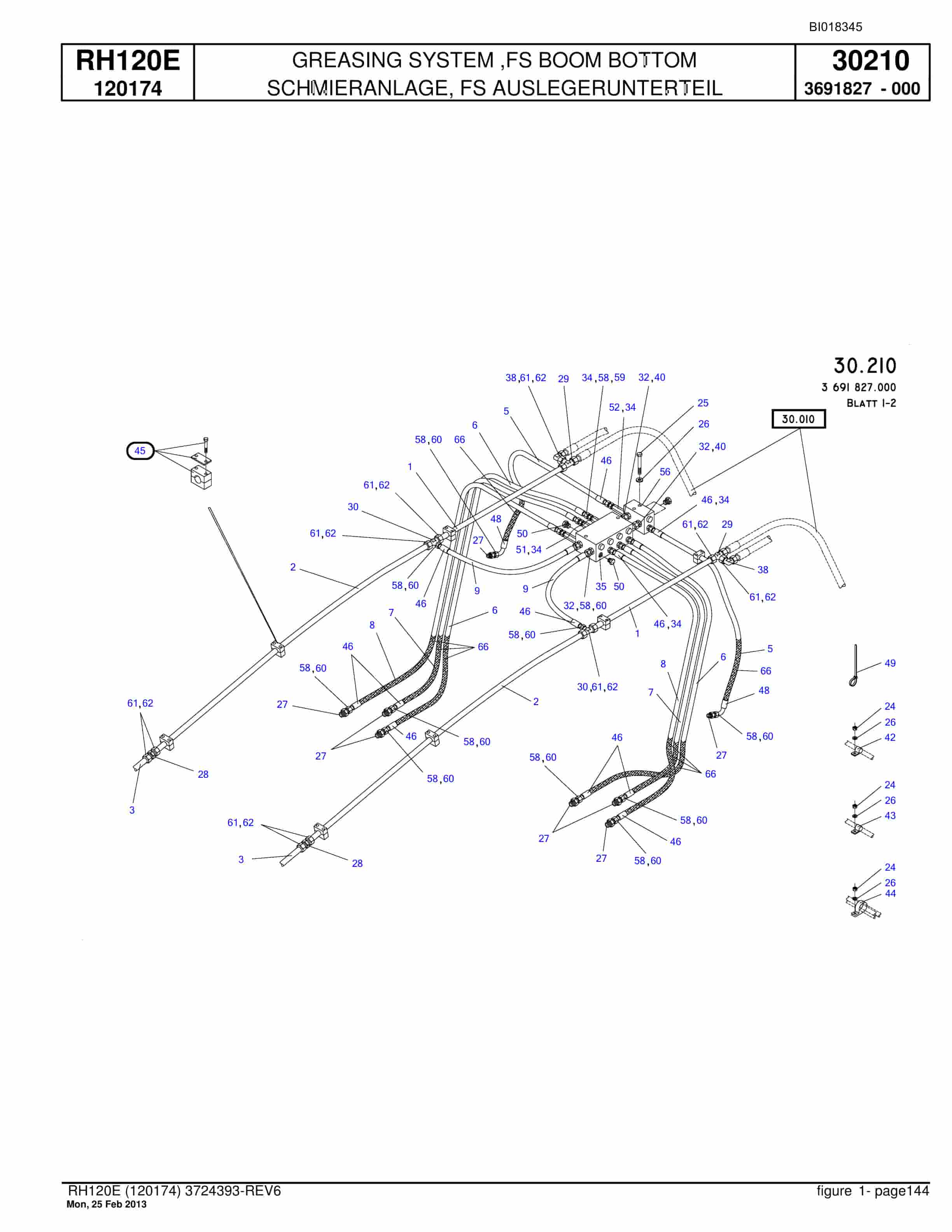 Bucyrus RH120E Hydraulic Excavator Parts Catalog BI018345-4