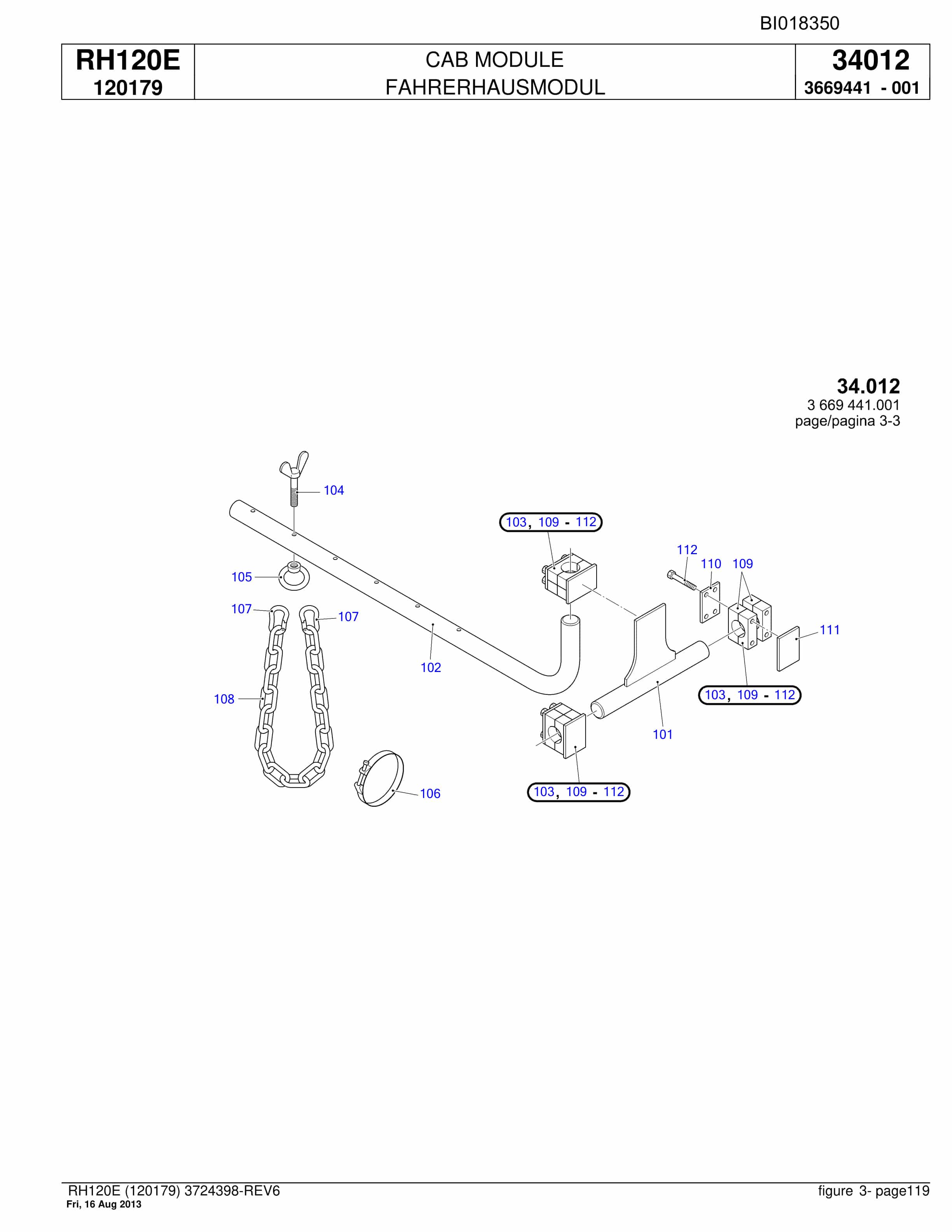 Bucyrus RH120E Hydraulic Excavator Parts Catalog BI018350-5